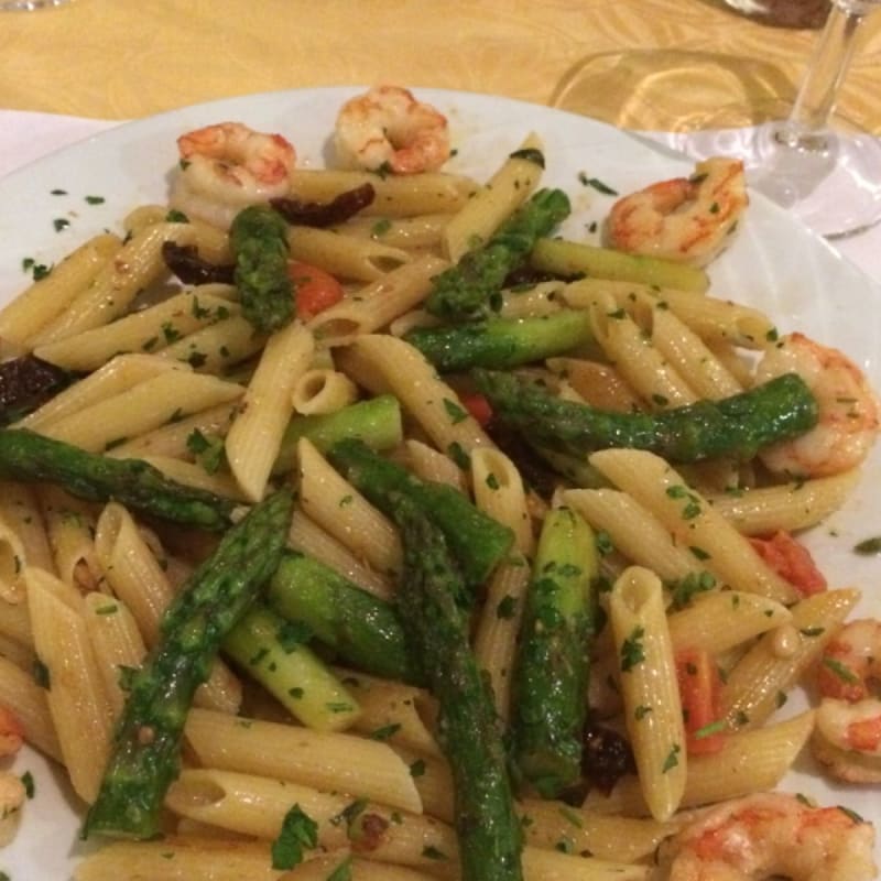 Penne crevettes asperges - Le Point du Jour, Geneva