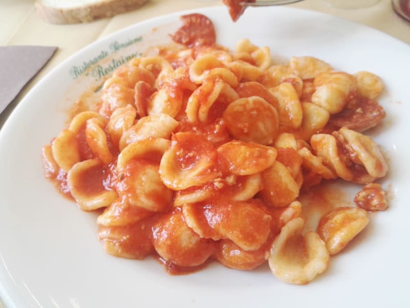 Orecchiette di crocco al ragù di salsiccia pezzente. - Ristorante Restaino