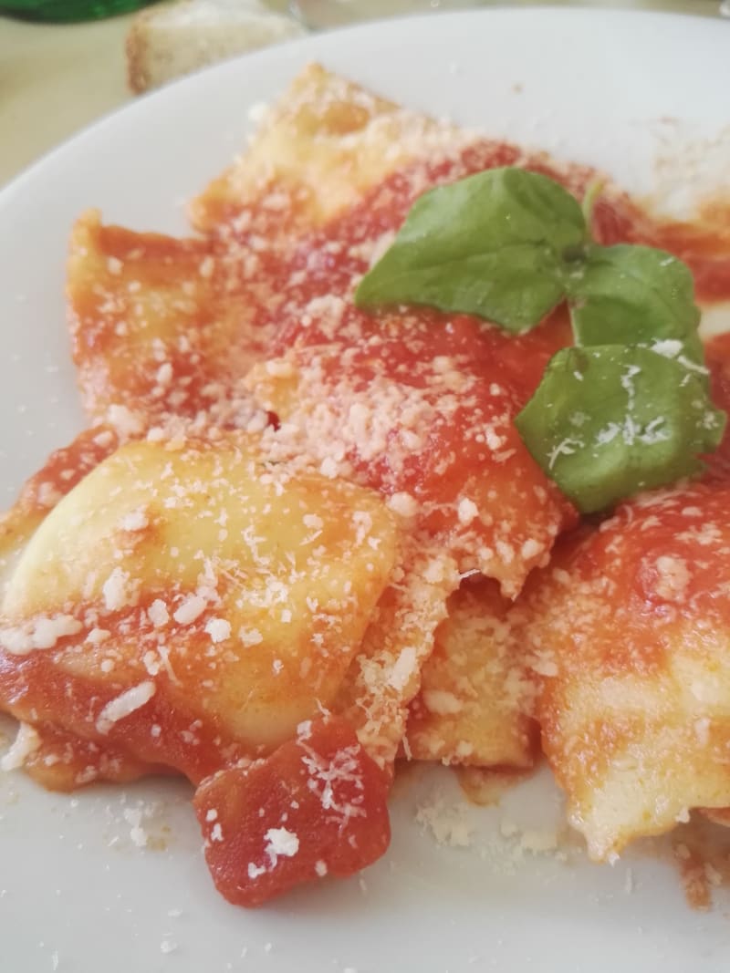 ravioli di ricotta lucana al pomodoro e basilico. - Ristorante Restaino