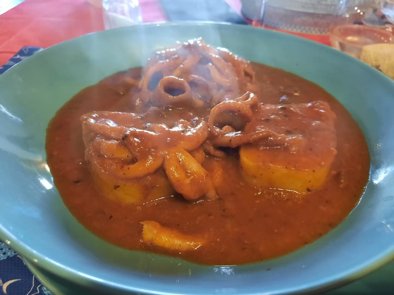 Brodetto di pesce con poolenta - Trattoria  Alla Vecia Pescheria, Trieste