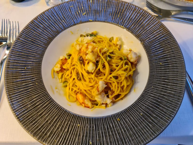 TAGLIOLINI GAMBERI PISTACCHI E SCORZETTA DI LIMONE - Santa Teresa, Genoa