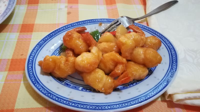 gamberi fritti in agrodolce - Da Yang