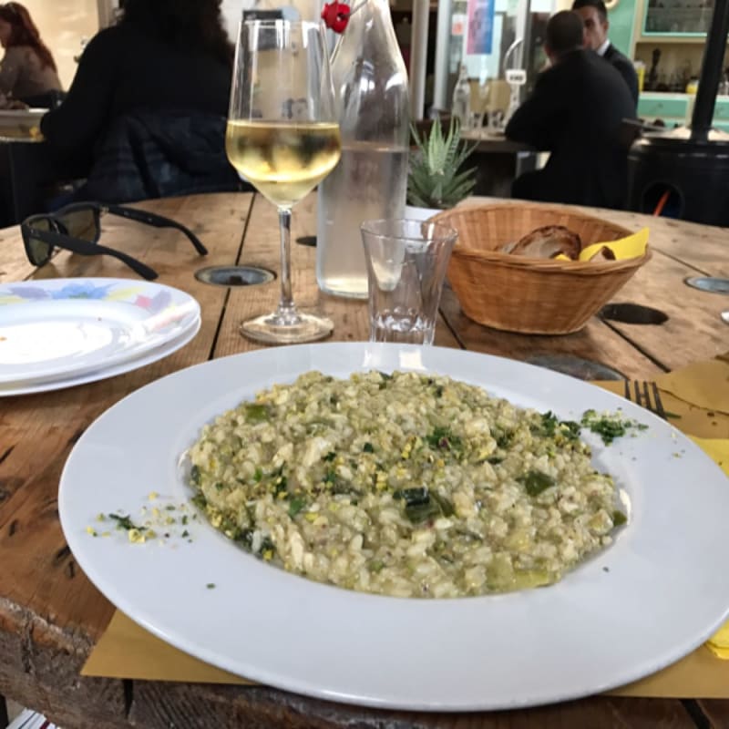 Risotto spigola zucchine e pesto di pistacchio - Bi Trattoria, Rome