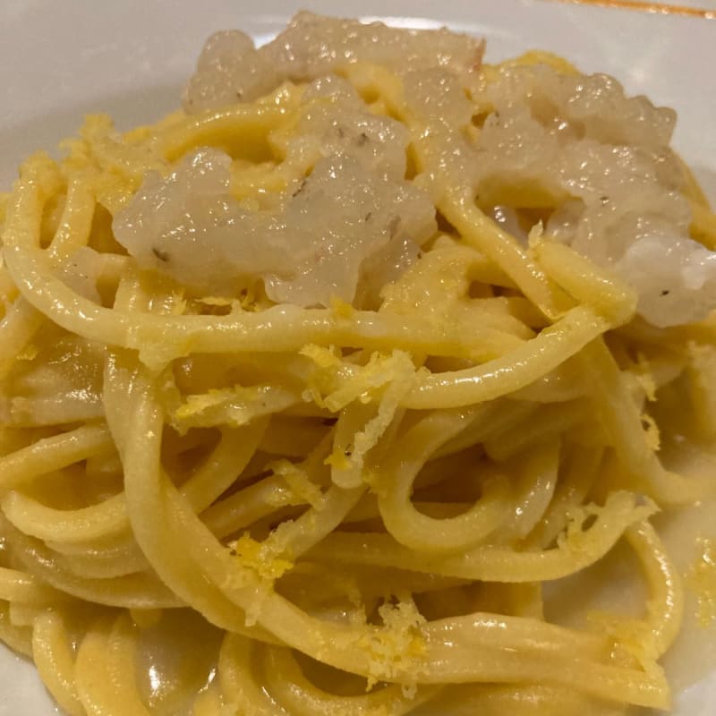 Spaghetti chitarra con limone e scampi  - L'Osto del Borgh Vej, Turin