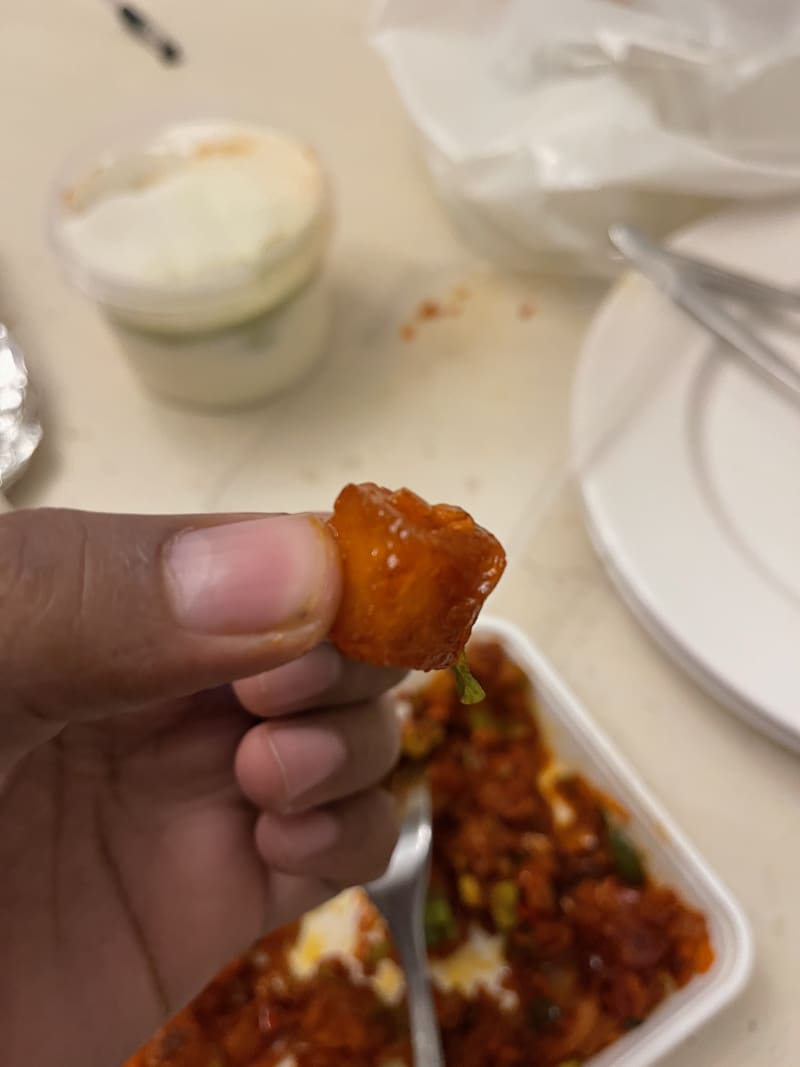 This is the piece of cheese in my dish which was like trash. - Krishna Vilas Eindhoven, Eindhoven