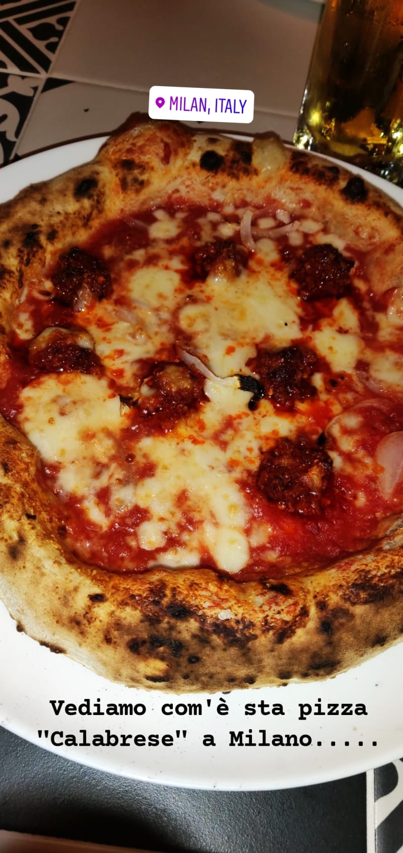 Pizza nduja - Pizzeria Elsa, Milan