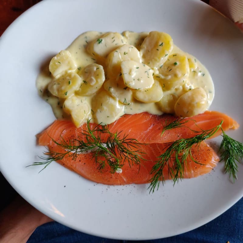 Salmon with potatoes - Le Fumoir, Paris