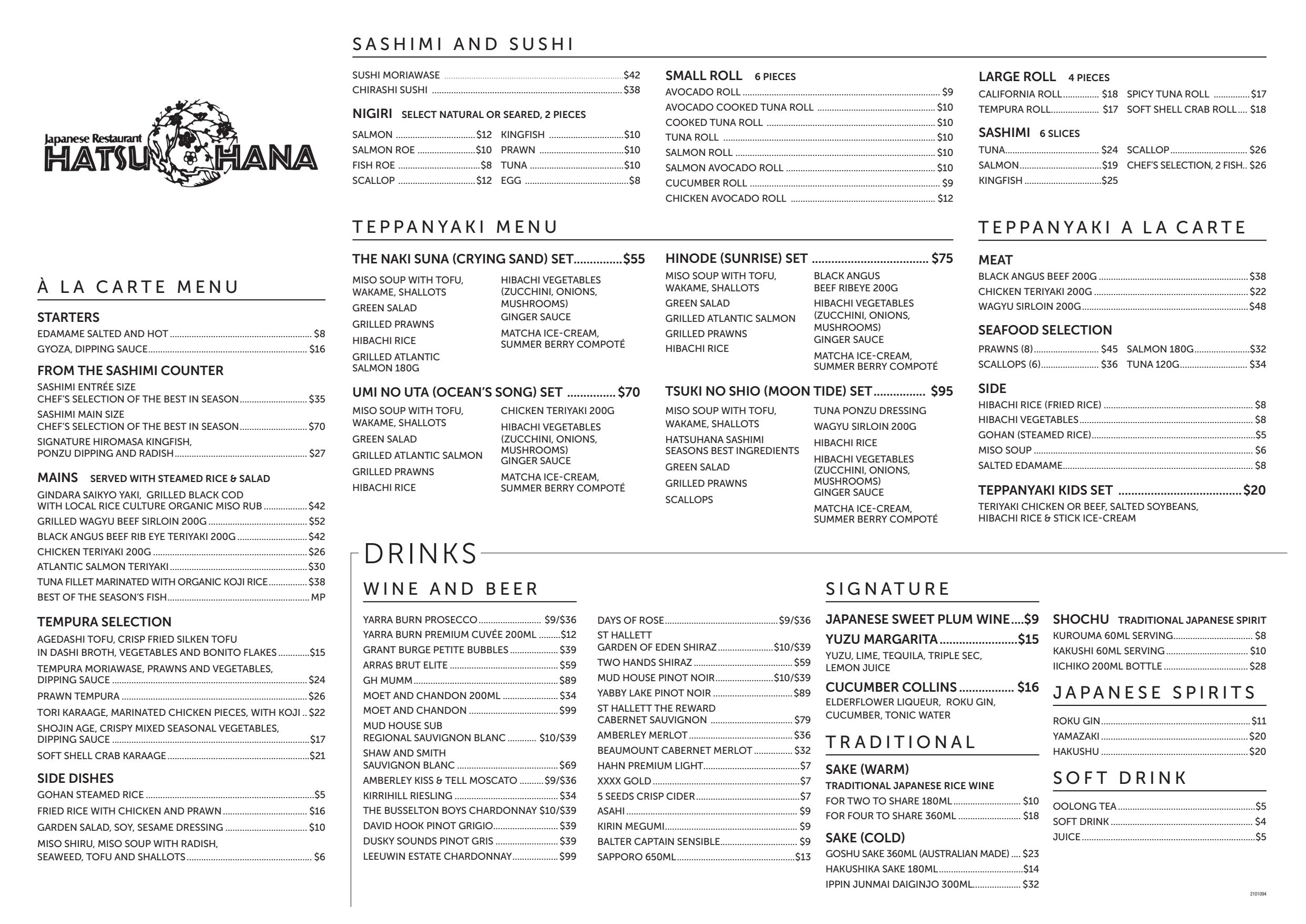 Hatsuhana Japanese Restrant Map