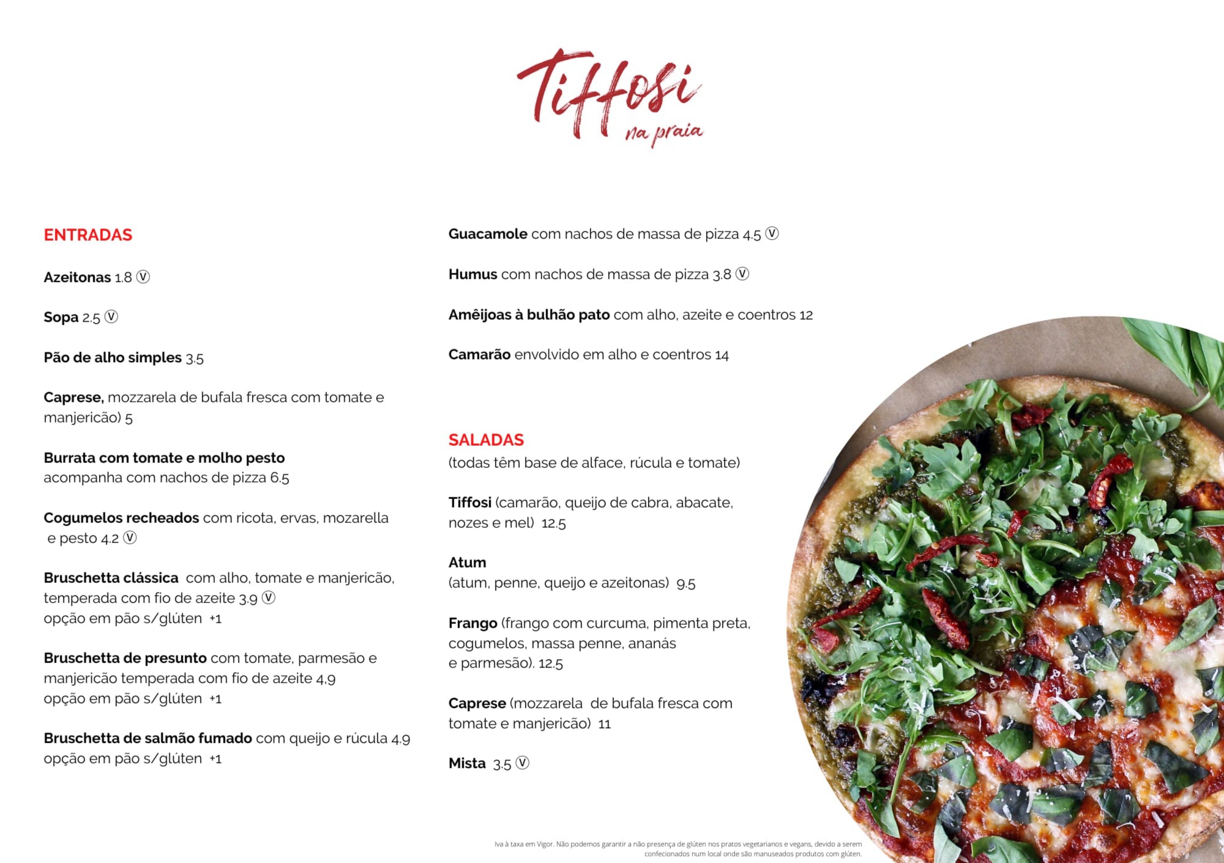 Tiffosi Na Praia delivery Lisbon - Menu and prices