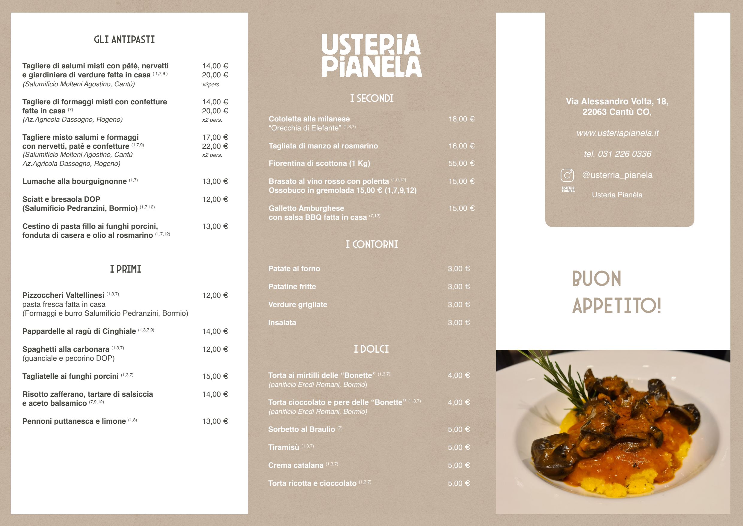 Menu 22 Usteria Pianela In Cantu Thefork