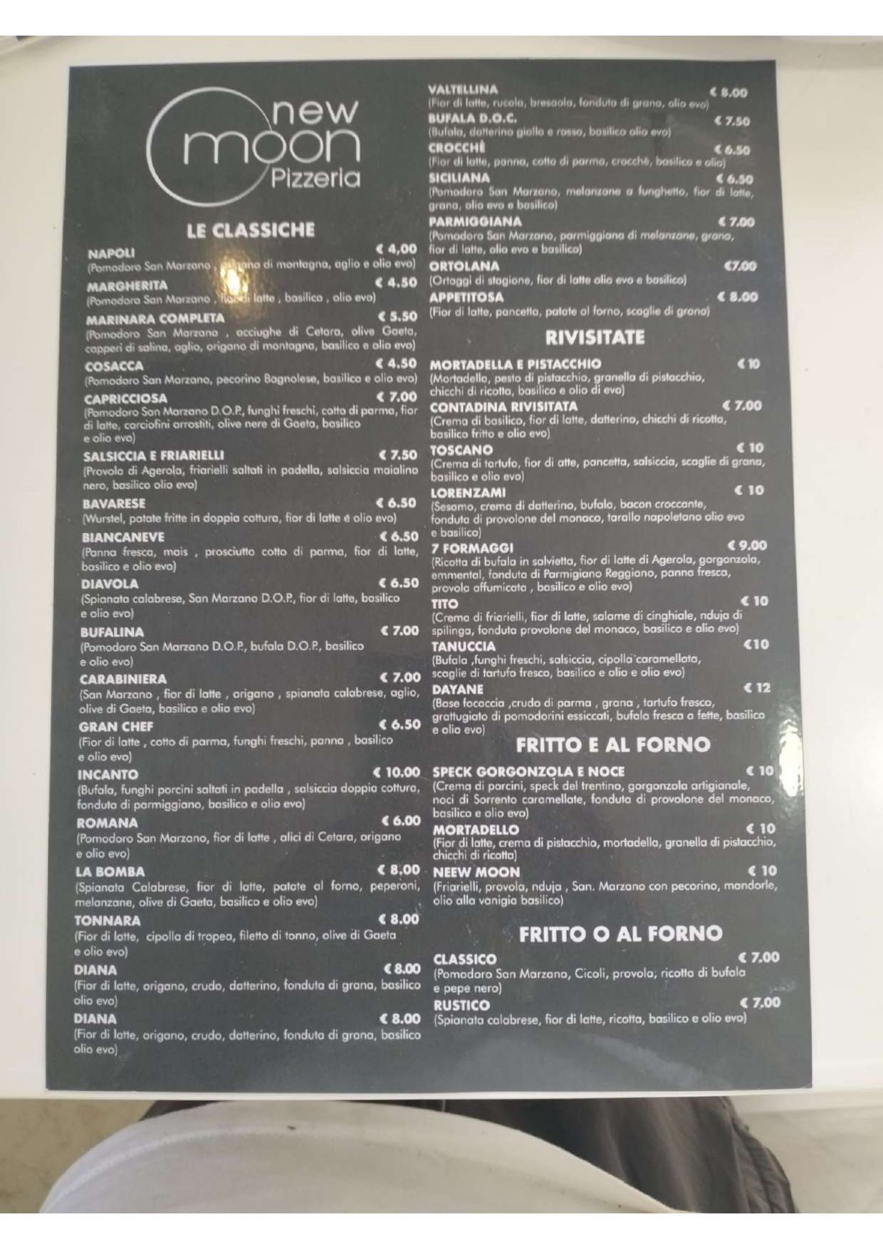 Menu 2024 New Moon in Marcianise TheFork