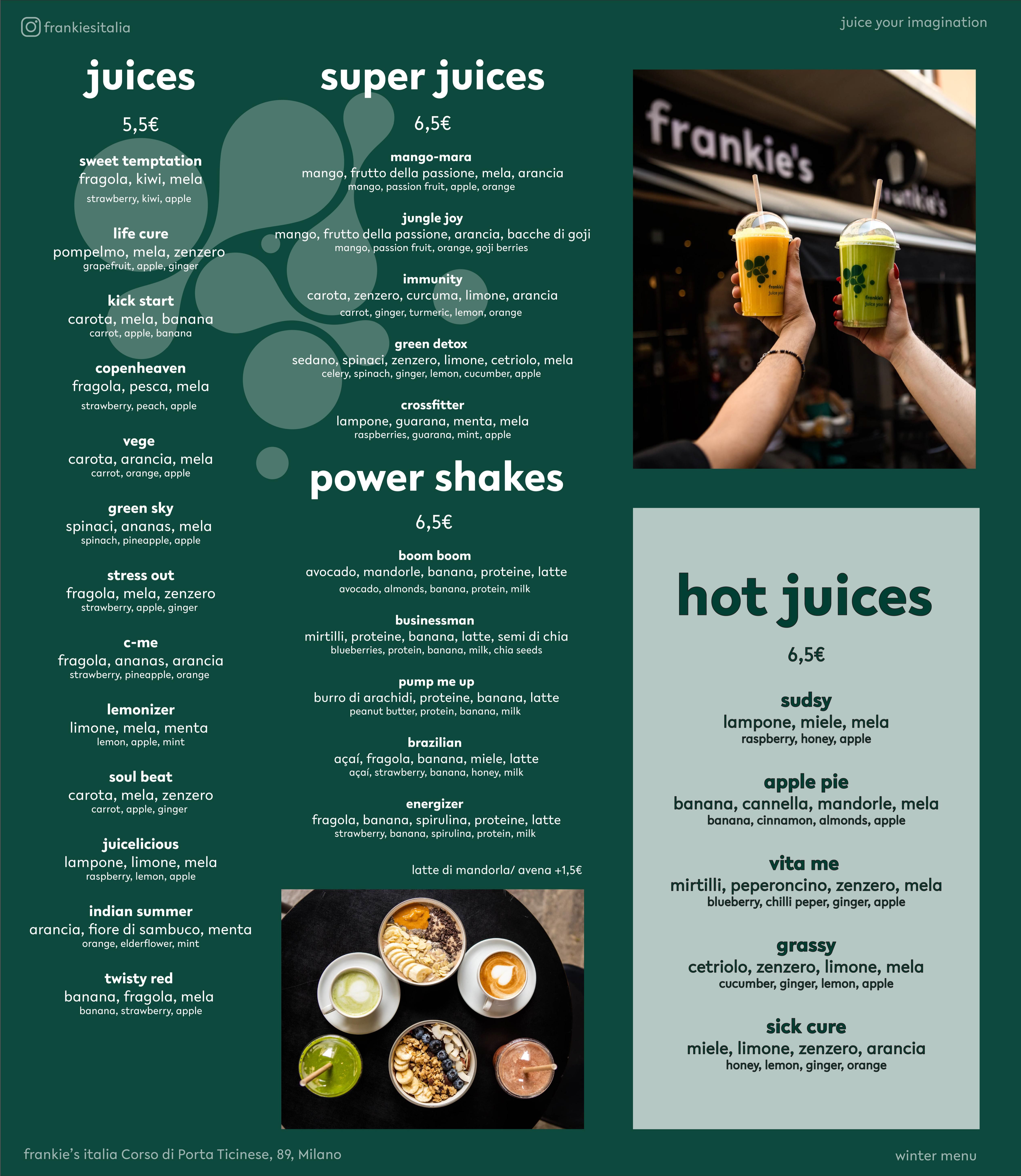 Frankies menu 2024
