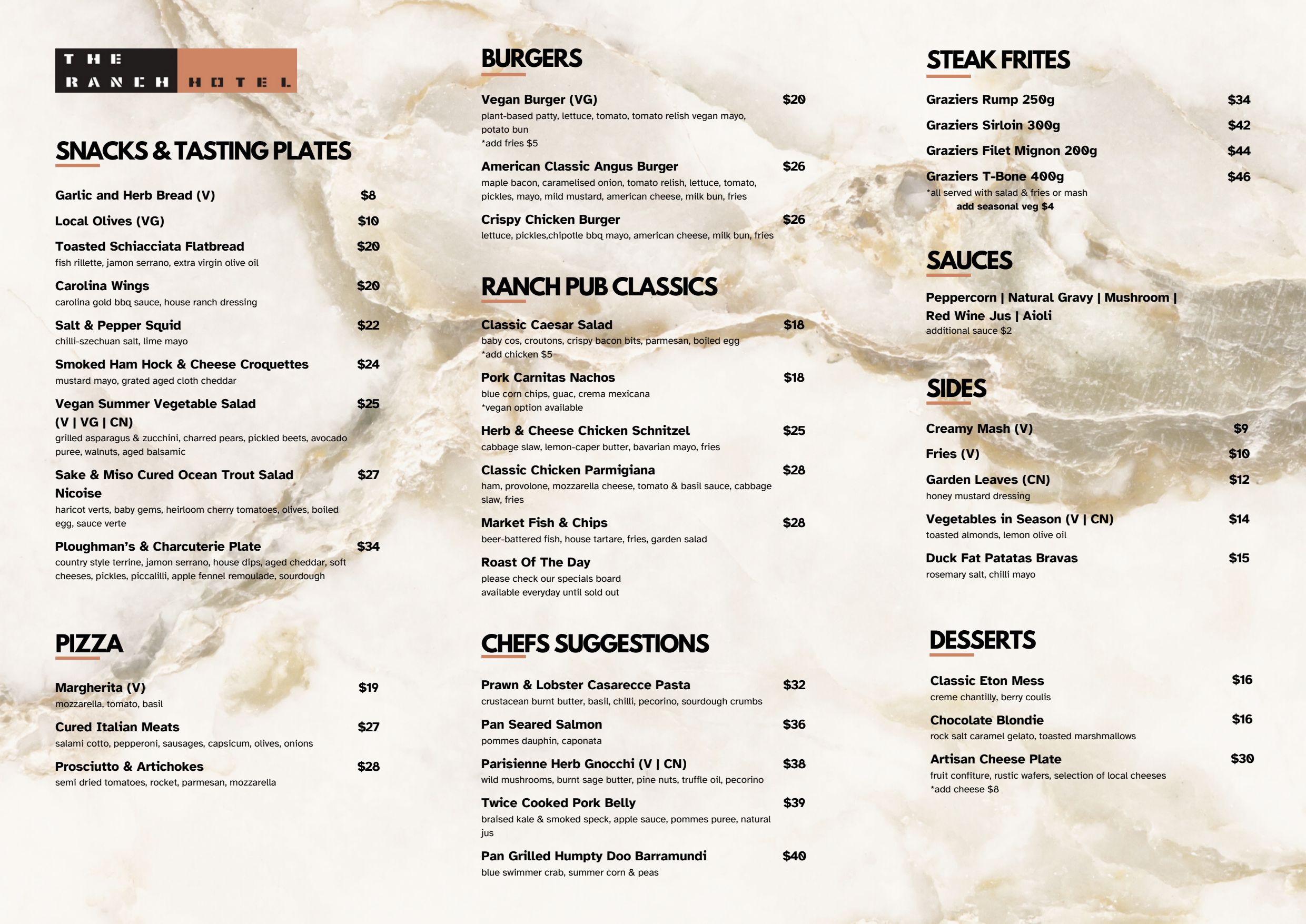 Menu 2024 The Ranch in Marsfield NSW TheFork
