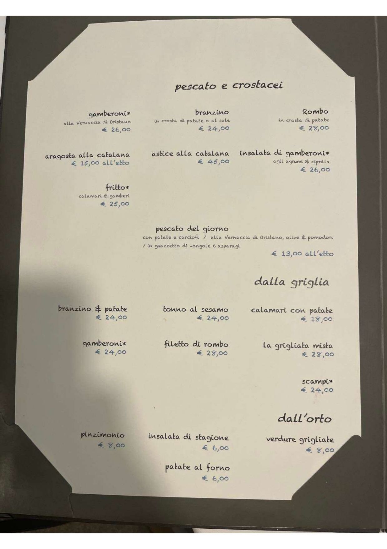 Menù completo e carta 2024 - Ristorante Melara a Milano