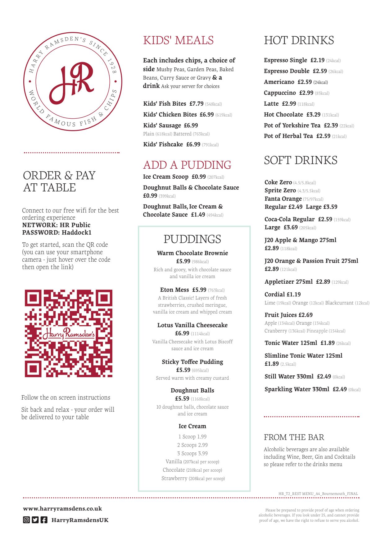 Harry outlet ramsden menu