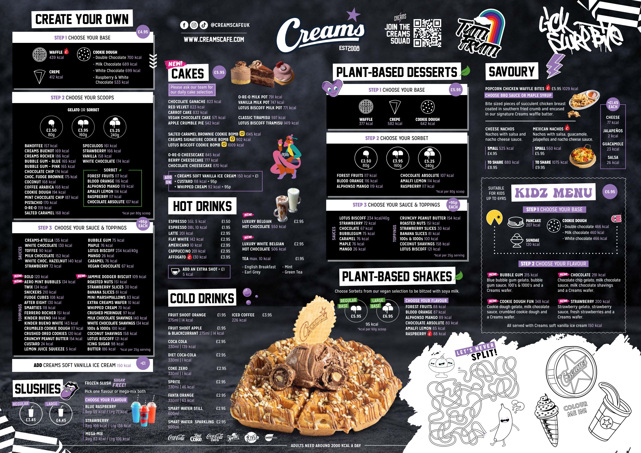Menus 2024 Creams Cafe Bedford in Bedford TheFork
