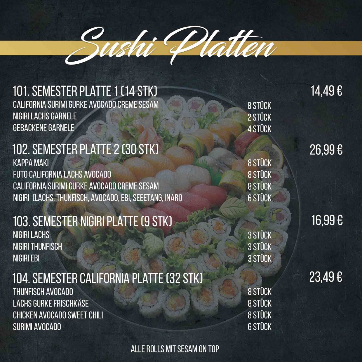 Menu Semester Sushi Bar In Hamburg Thefork