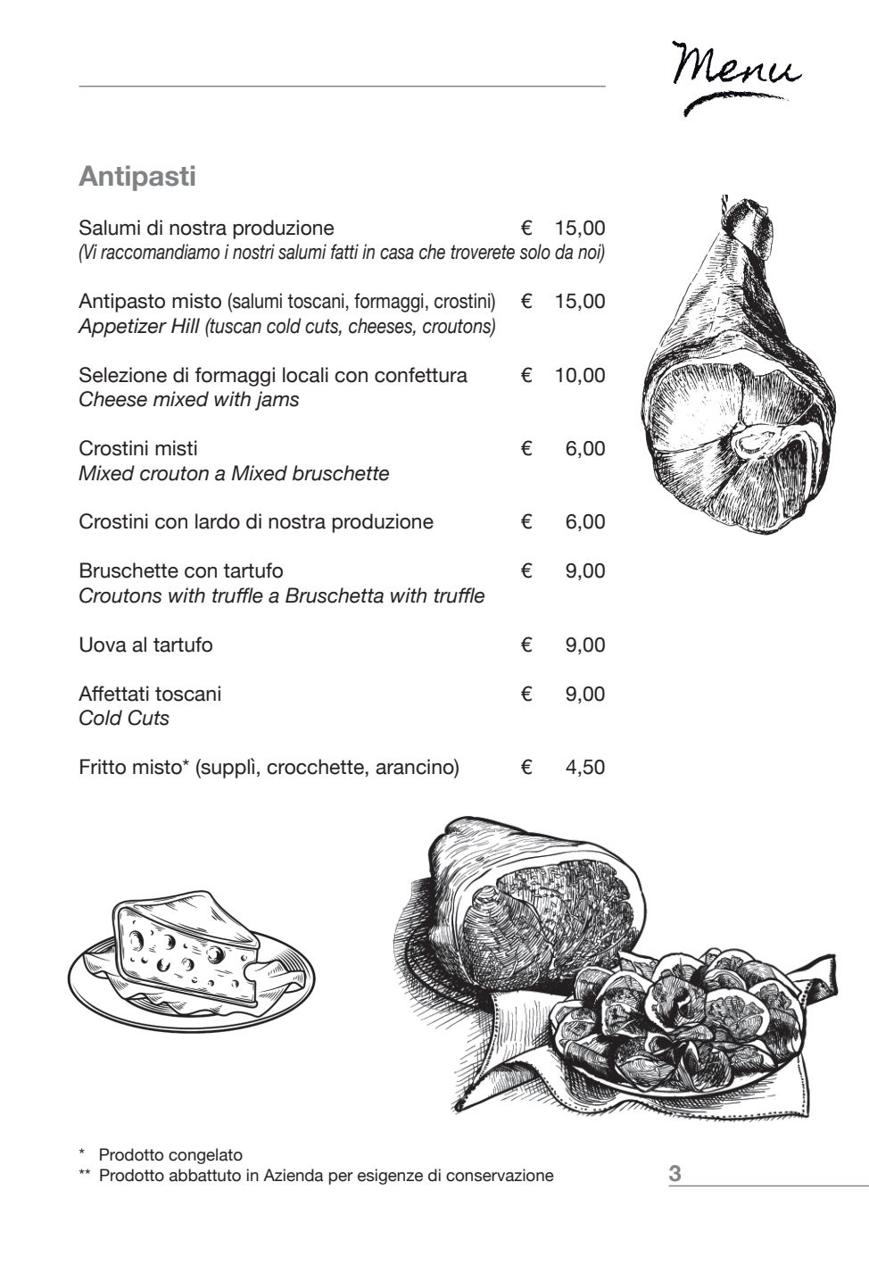 Menu 2023 - La Collina in London