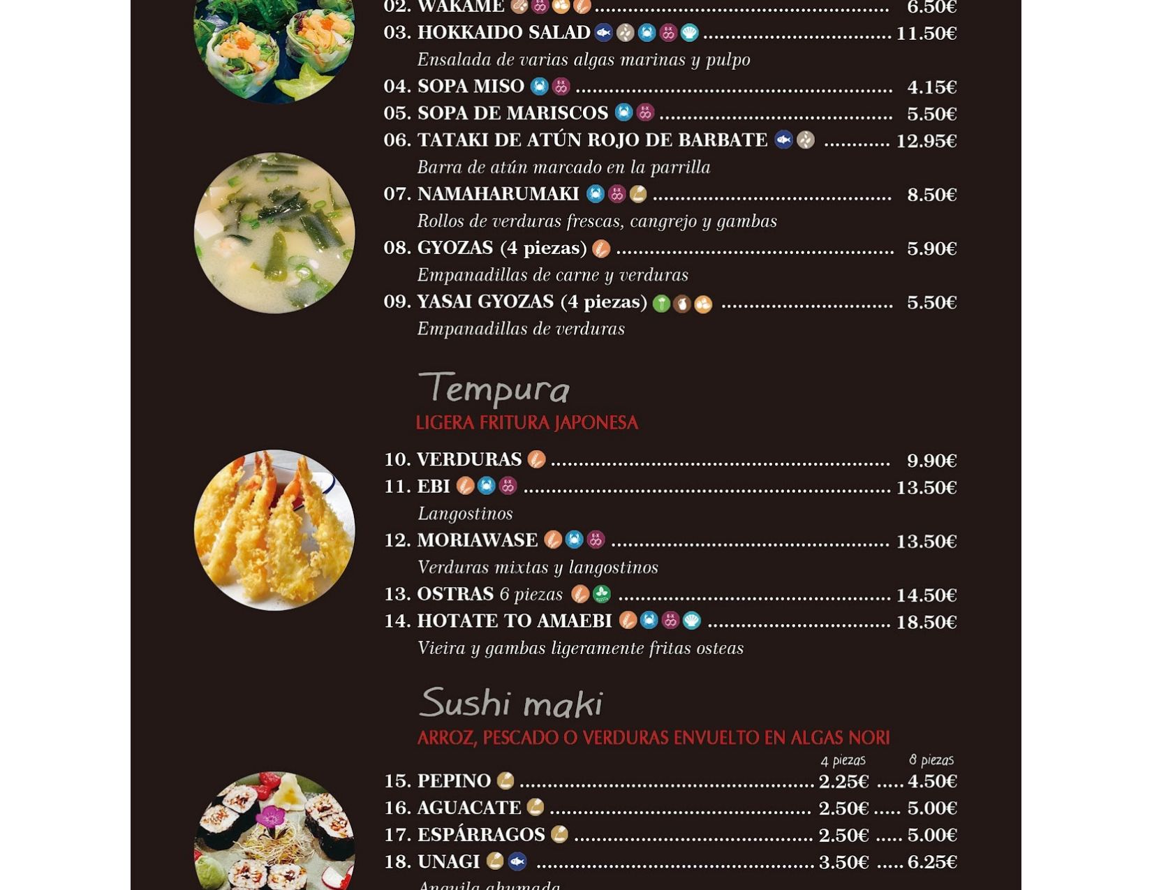 Menus 22 Sushi Hokkaido In Santa Cruz De Tenerife Thefork