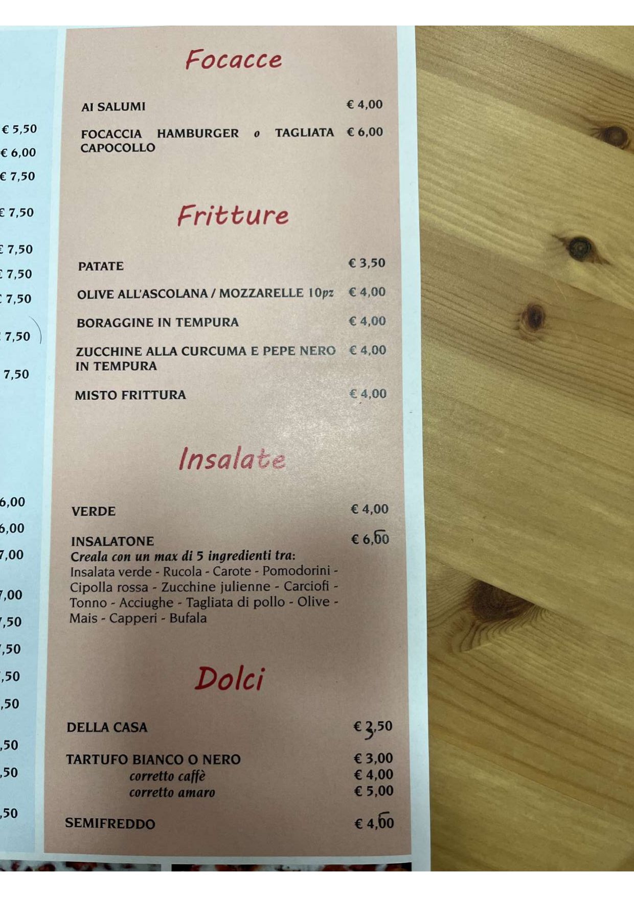 Piccolo menu deals
