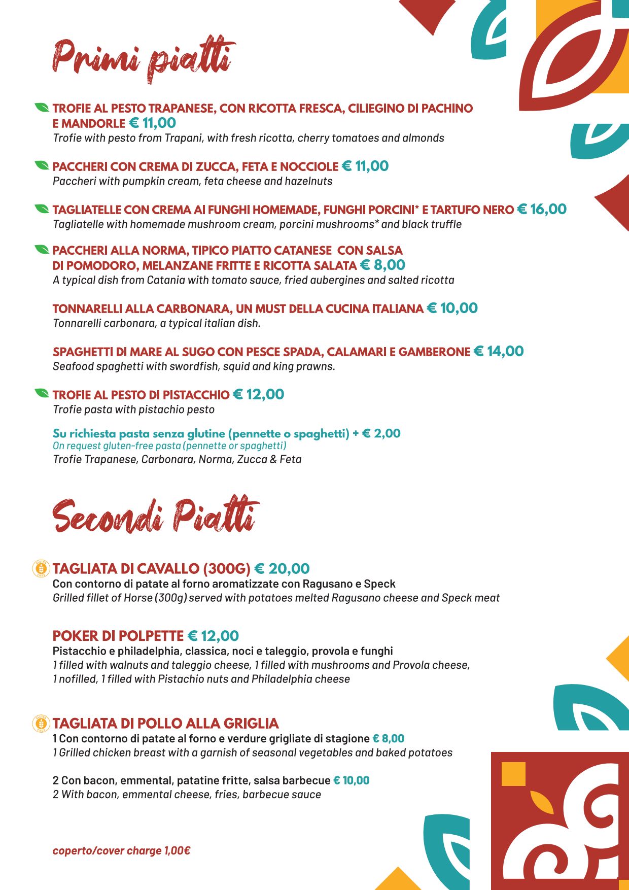 Menu Panini Sicilia Bedda - Panineria Sicilia Bedda Marina di Ragusa