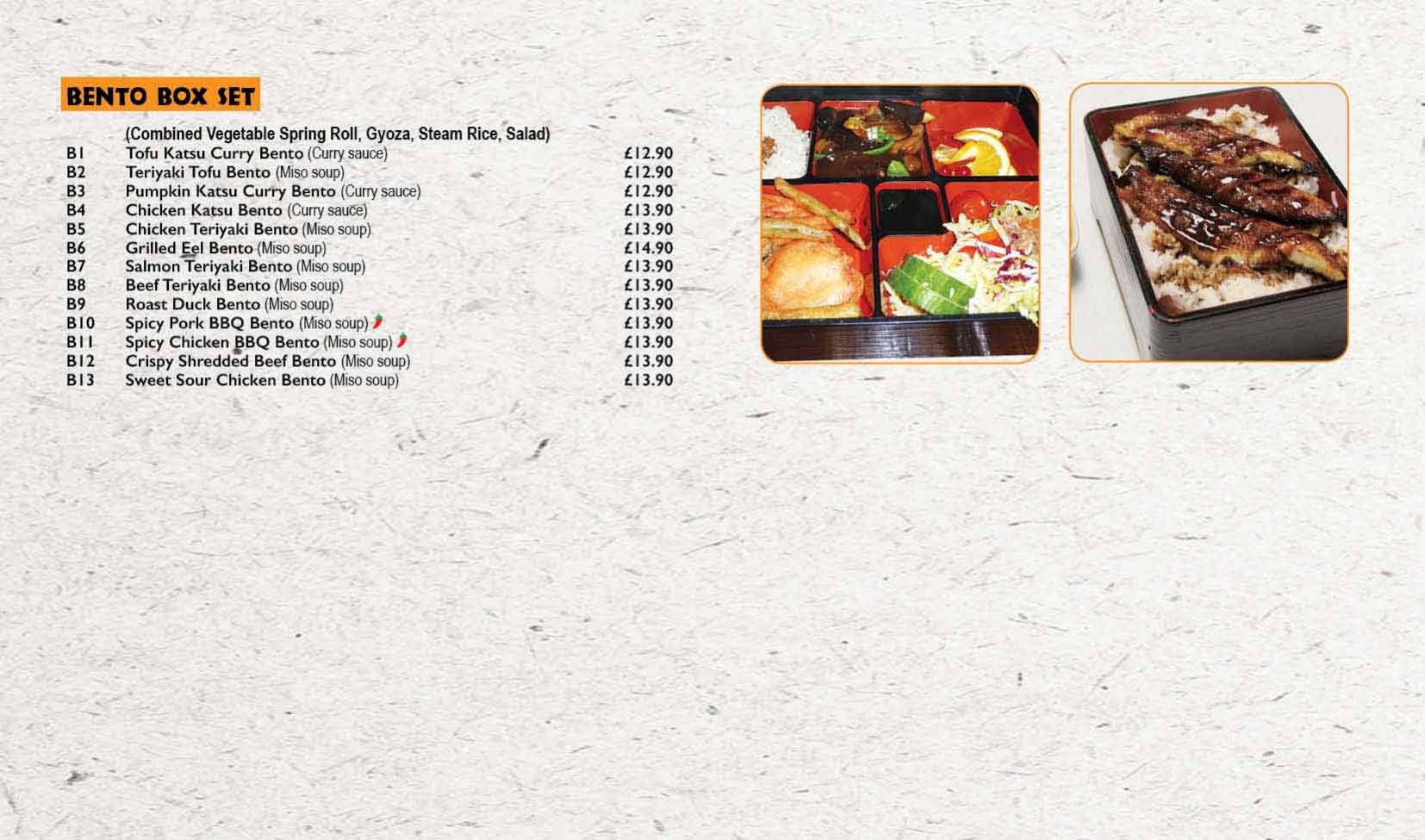 MENU BENTO B5