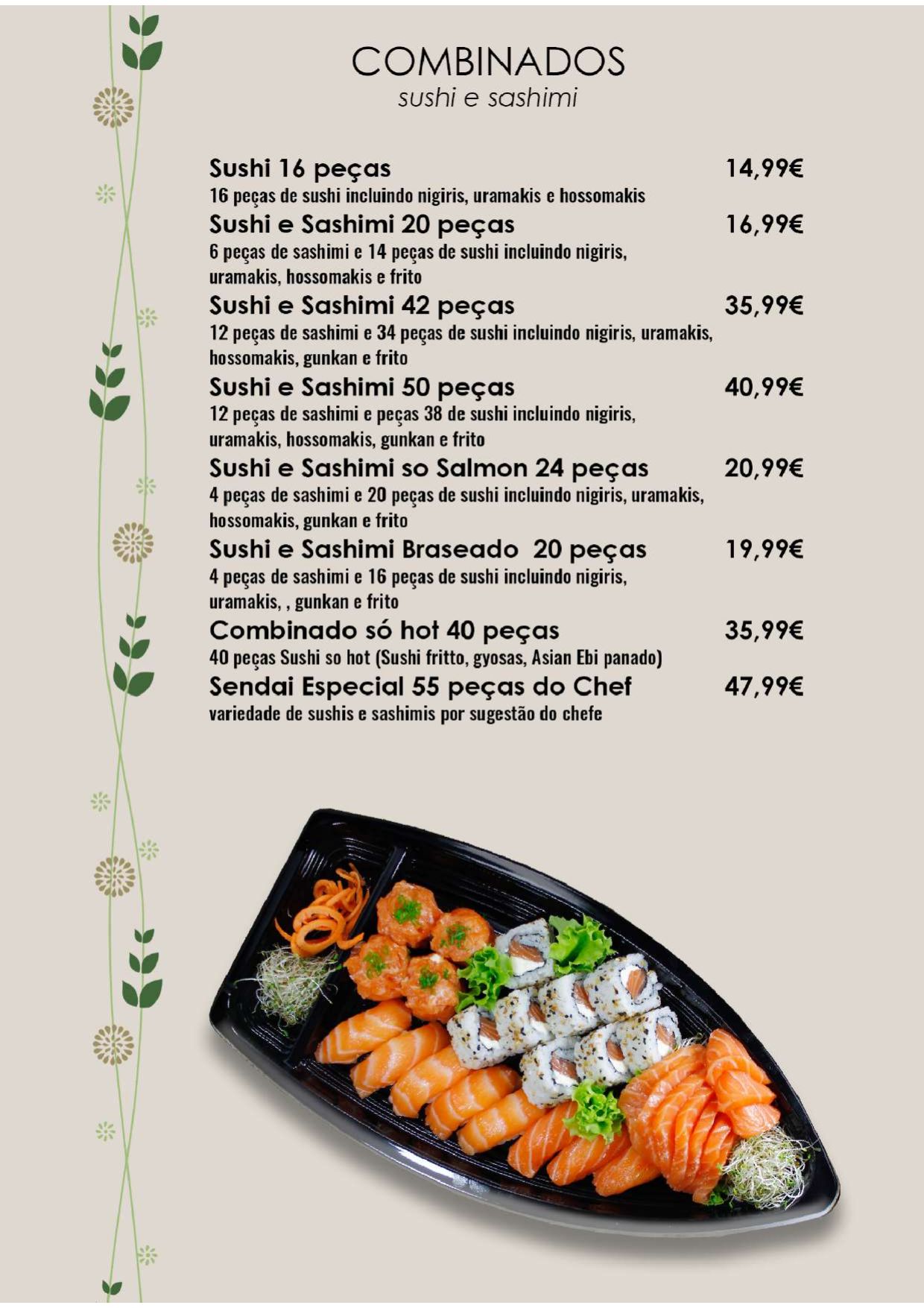 Sendai on sale sushi menu