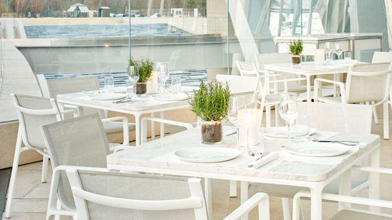 View of the interior of Le Frank, the restaurant located in