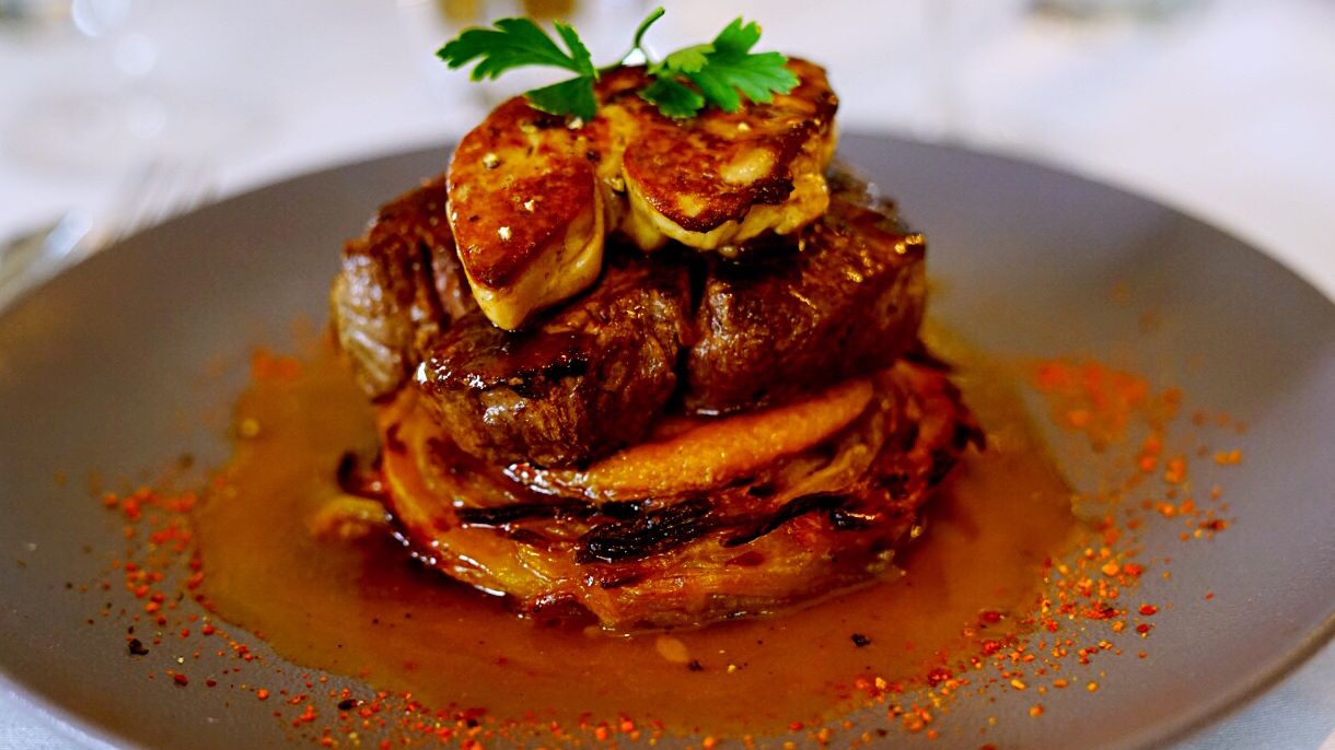 Eiffel Tower Restaurant - When only the best will do for dinner - Rossini  Style Filet Mignon, Foie Gras, Truffle Sauce.