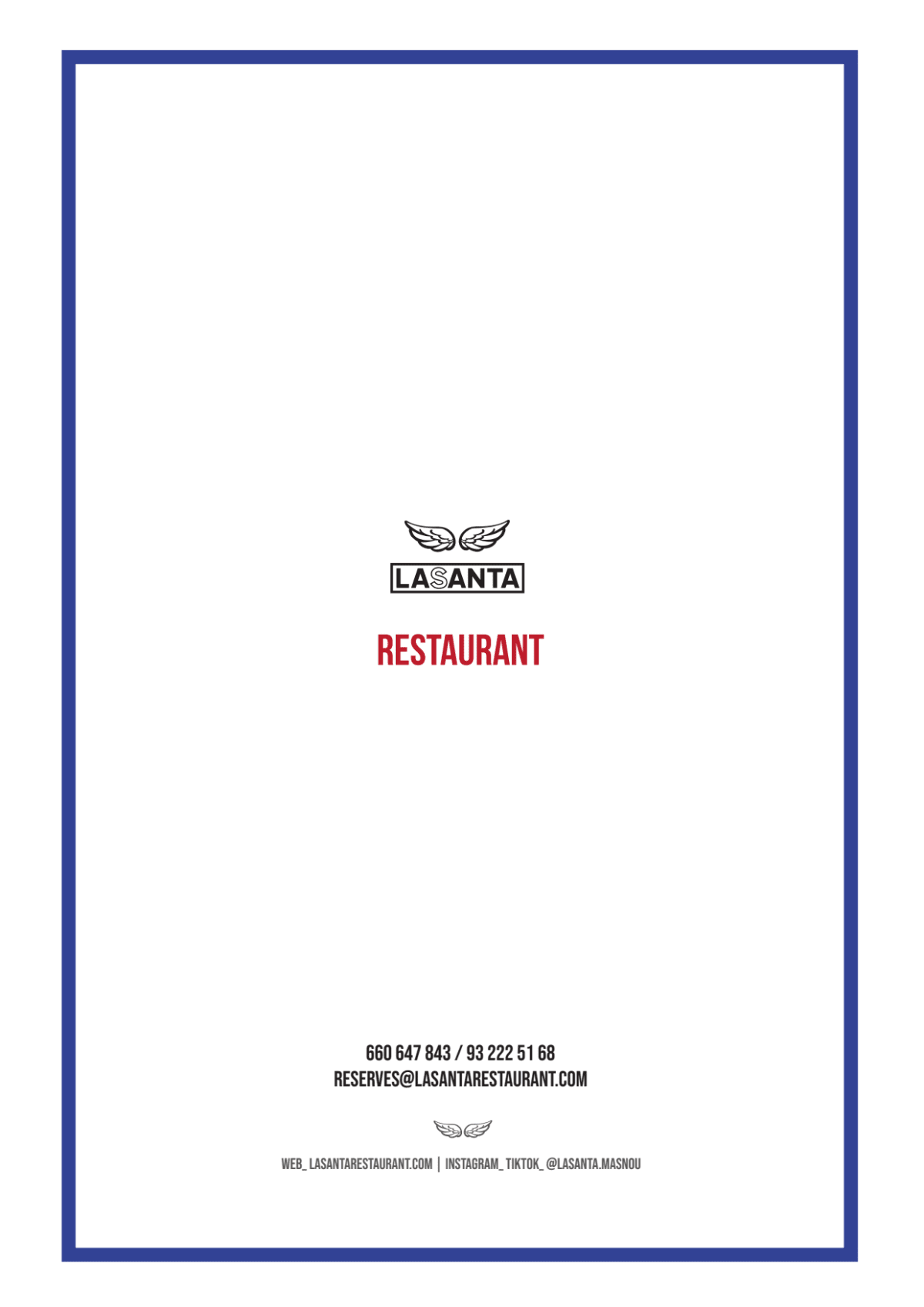 Carte et Menus 2024 La Santa à El Masnou TheFork