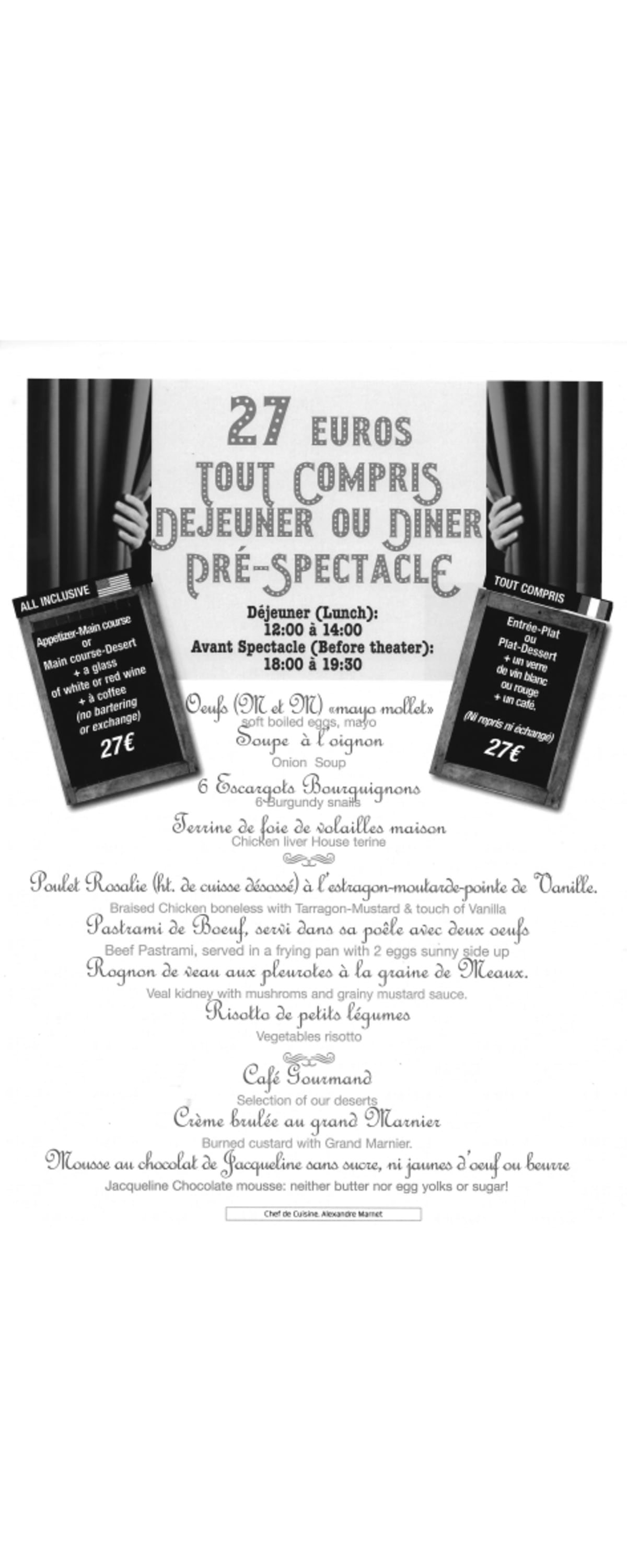 Le Bouclard menu