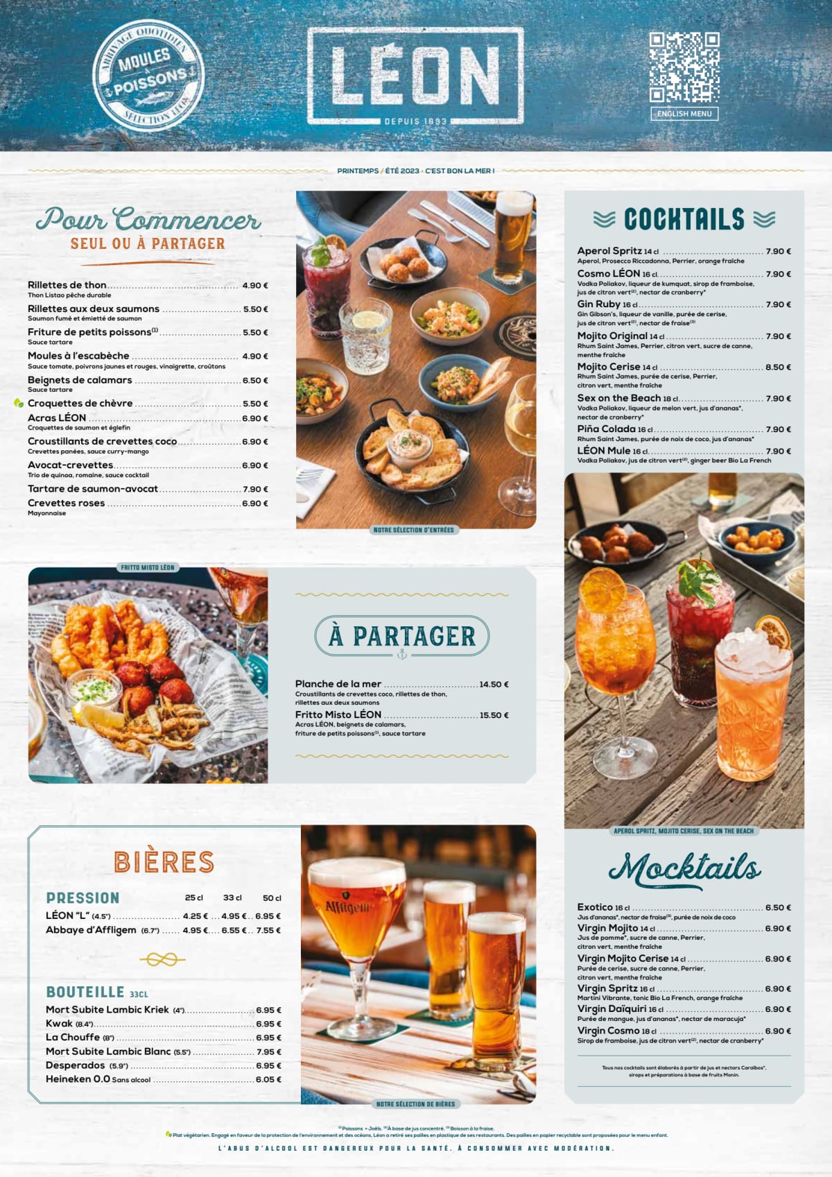 Léon - Place de Clichy menu