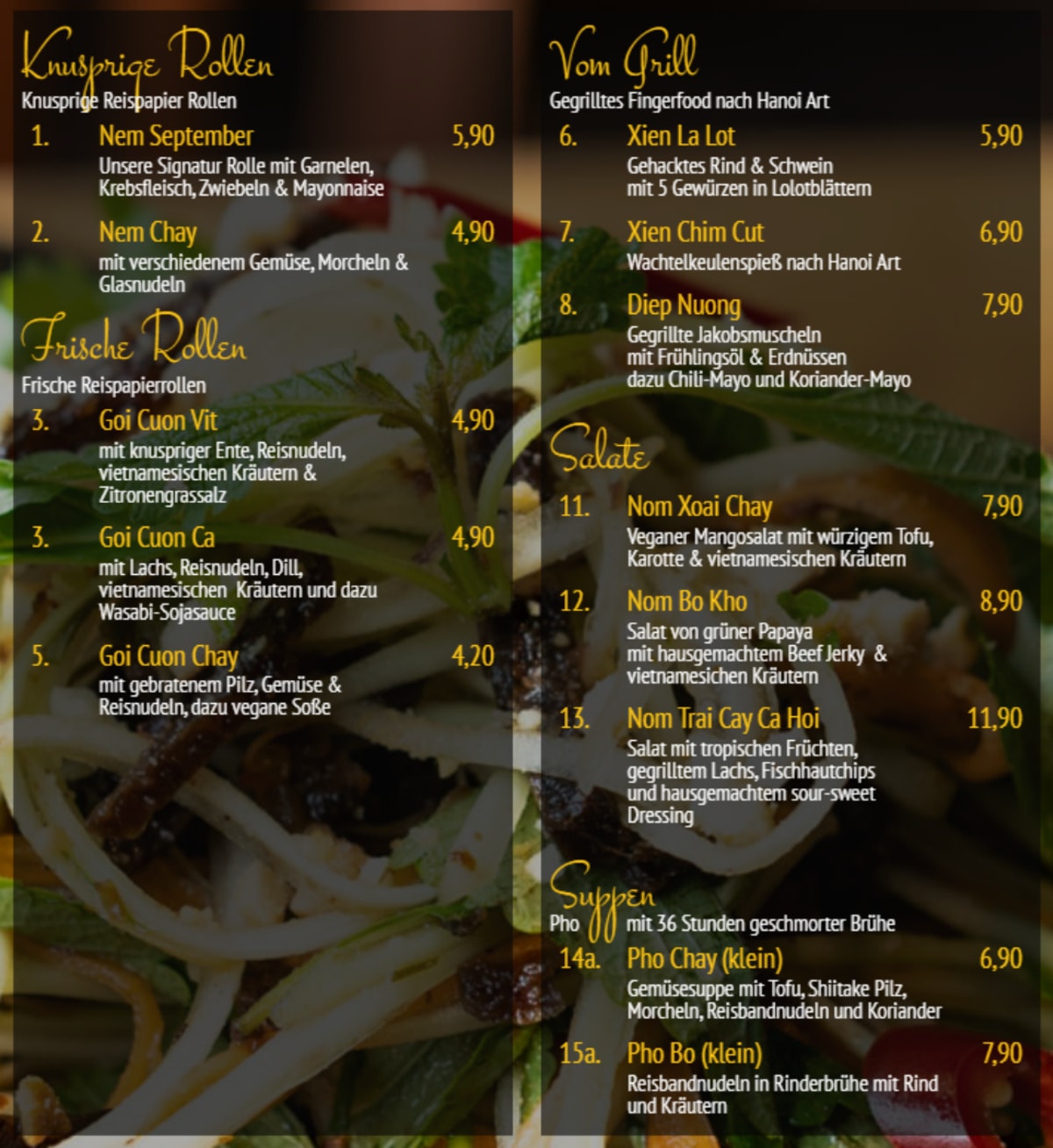 Carte et Menus 2024 Hanoi September Restaurant à Cologne TheFork