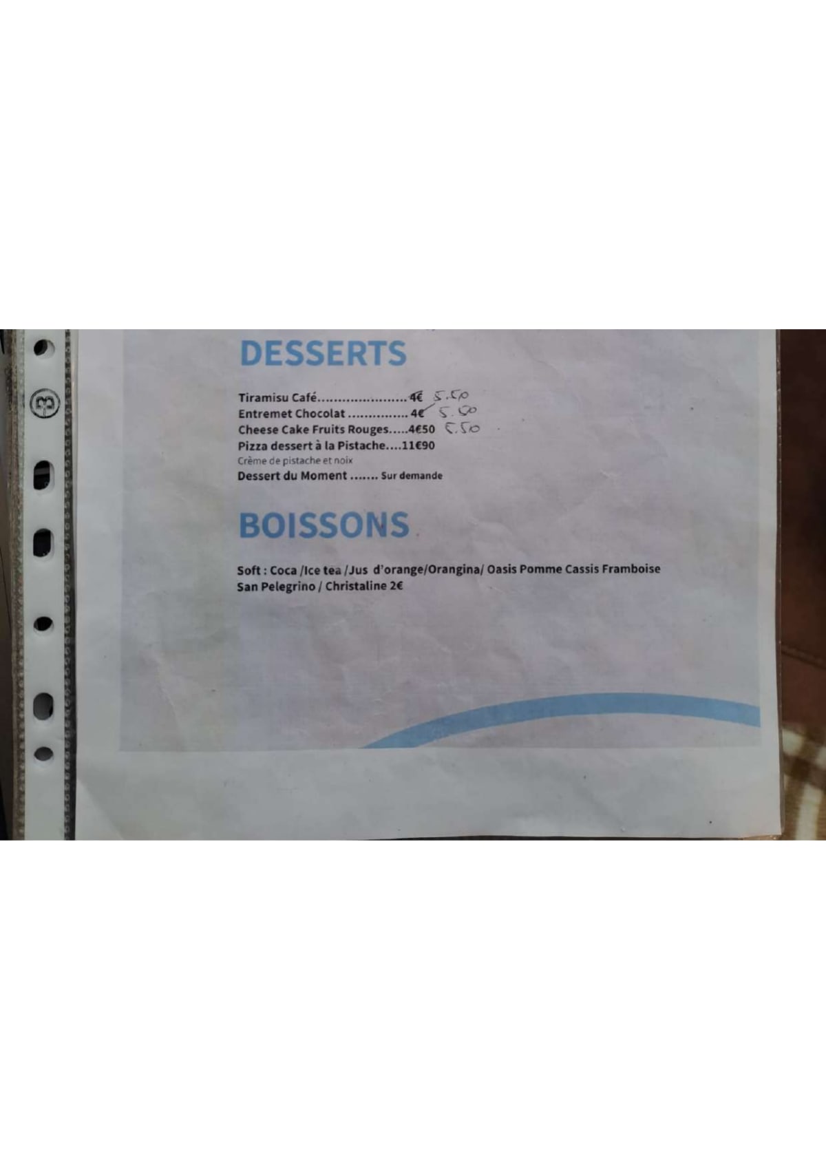 Pizzadia menu