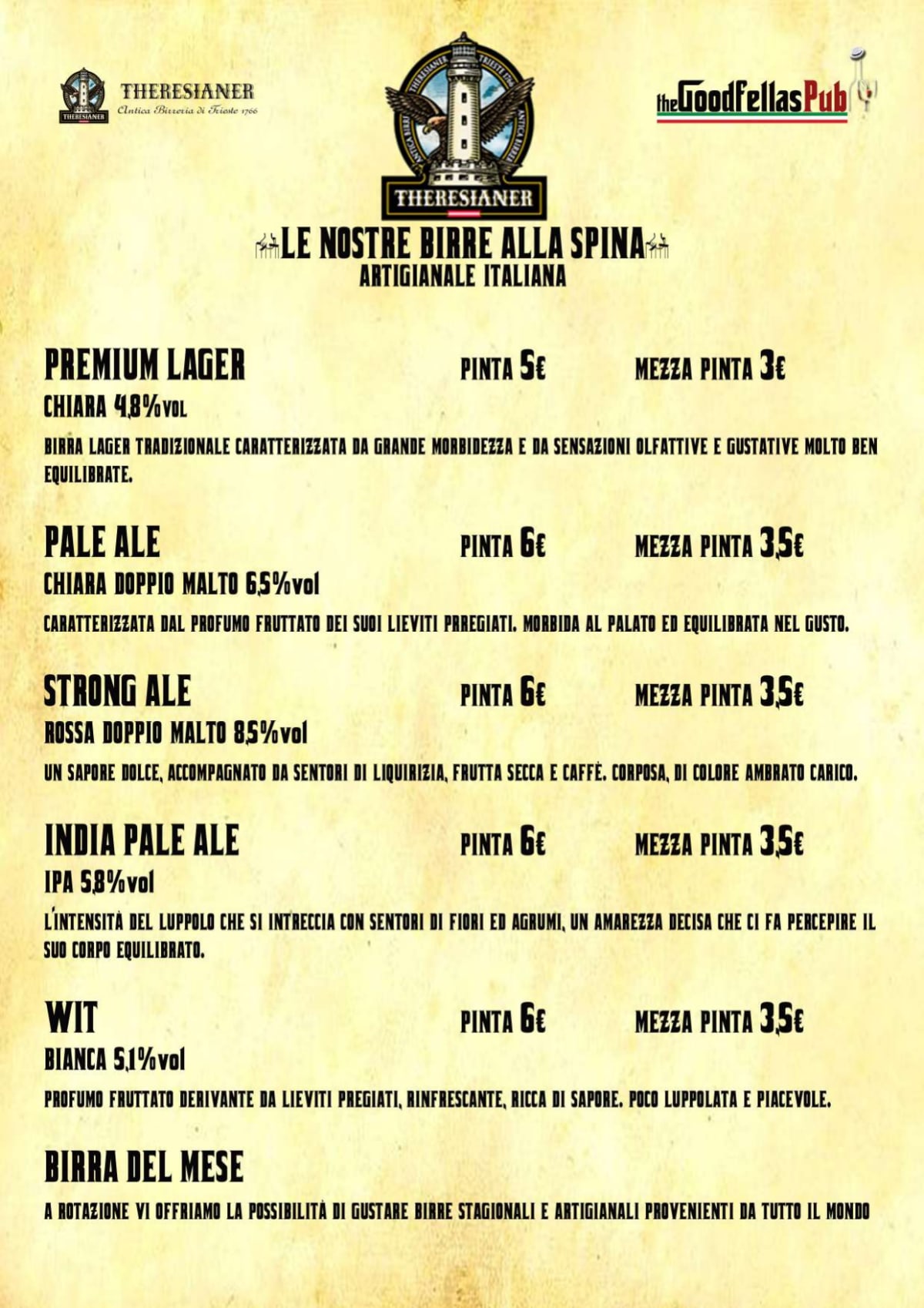 Carte et Menus 2024 - The Goodfellas Pub à Ferno | TheFork
