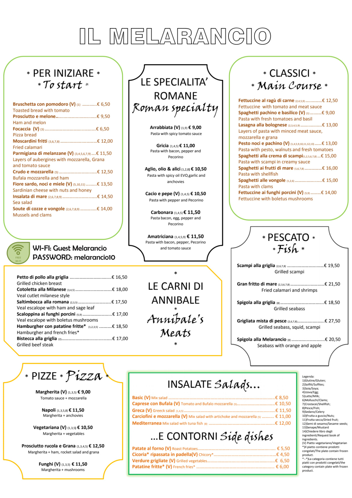 Il Melarancio menu