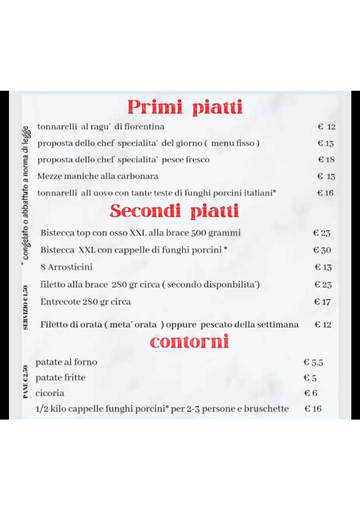 Eur menu