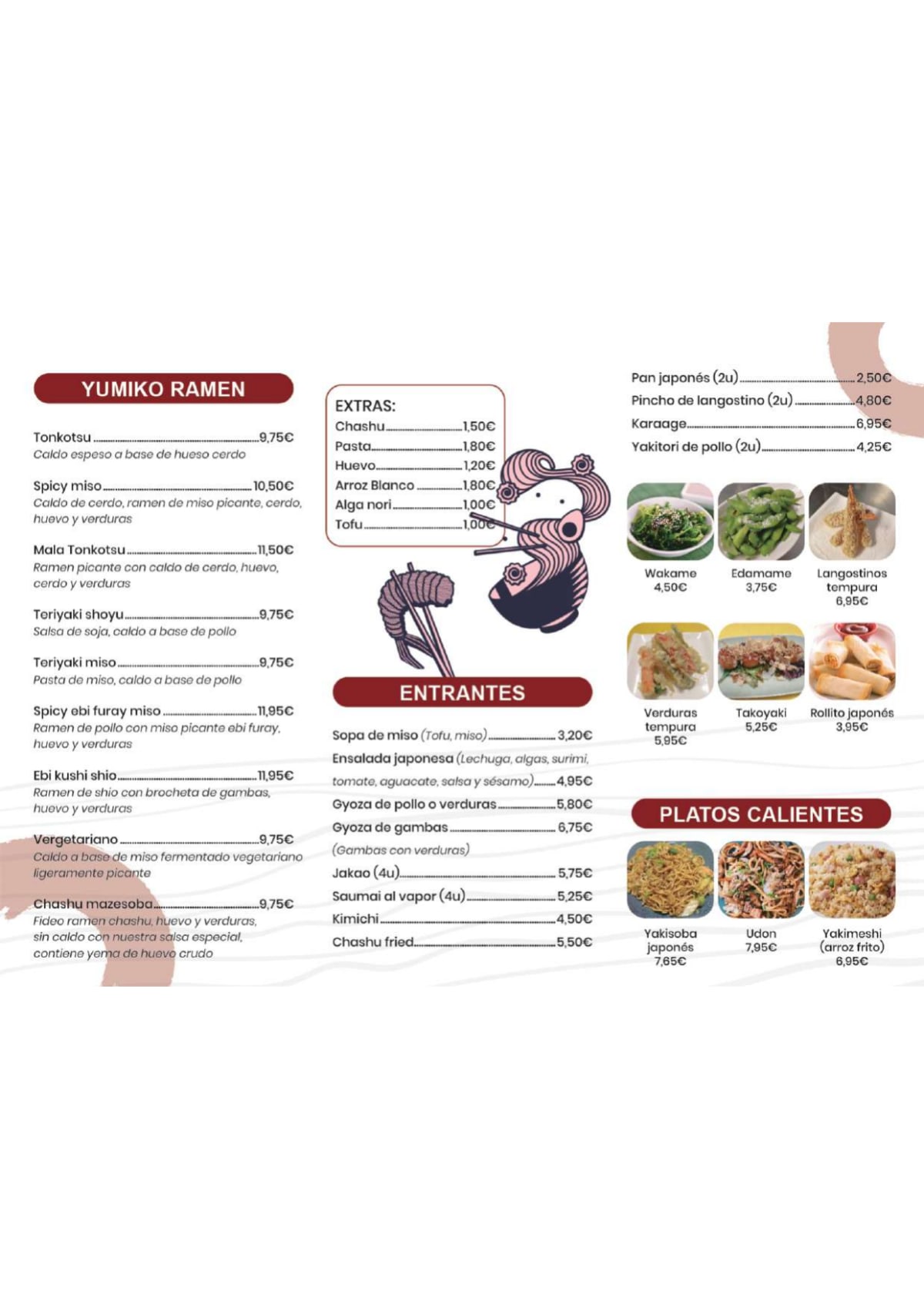 Yumiko Ramen menu