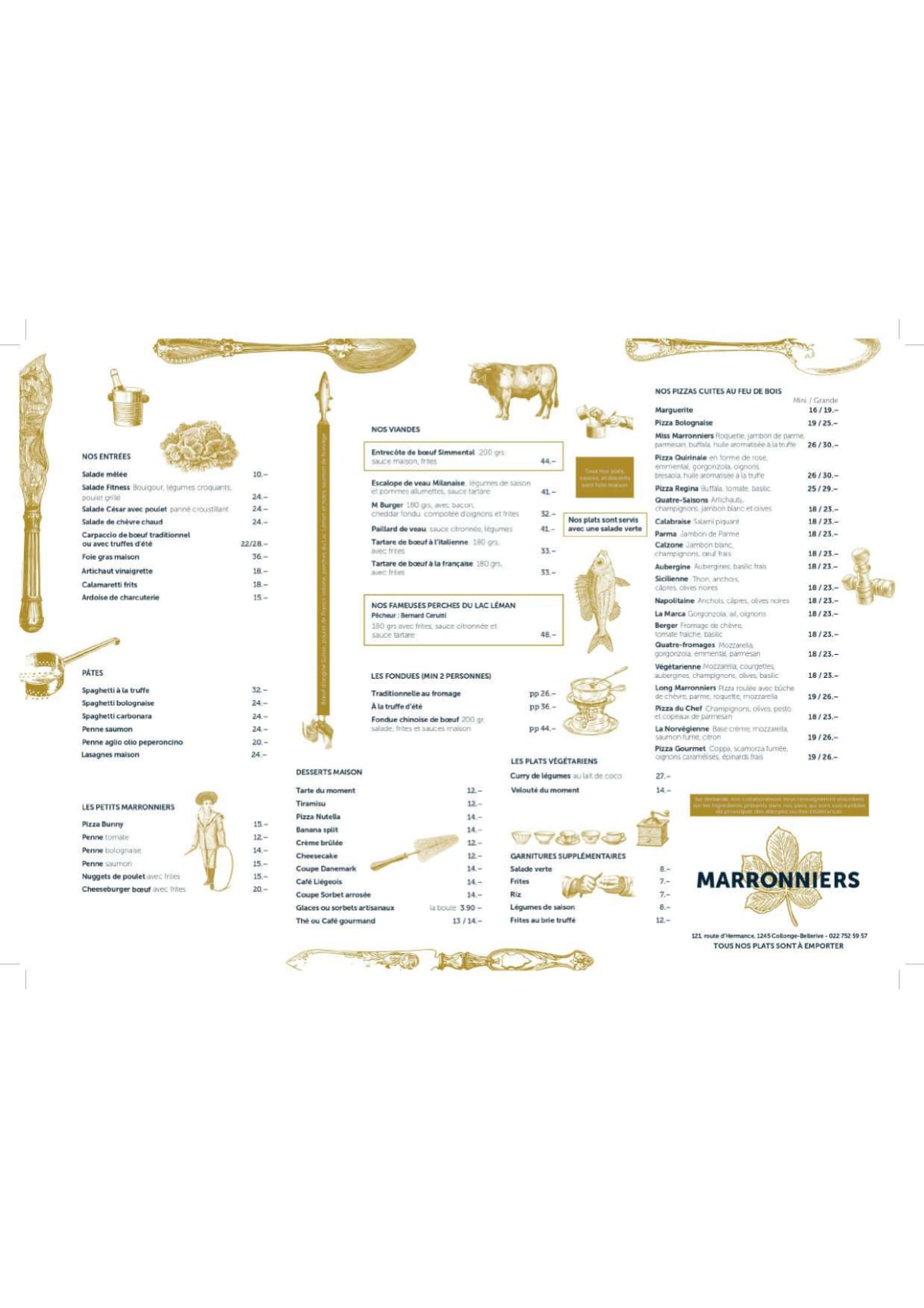 Café des Marronniers menu