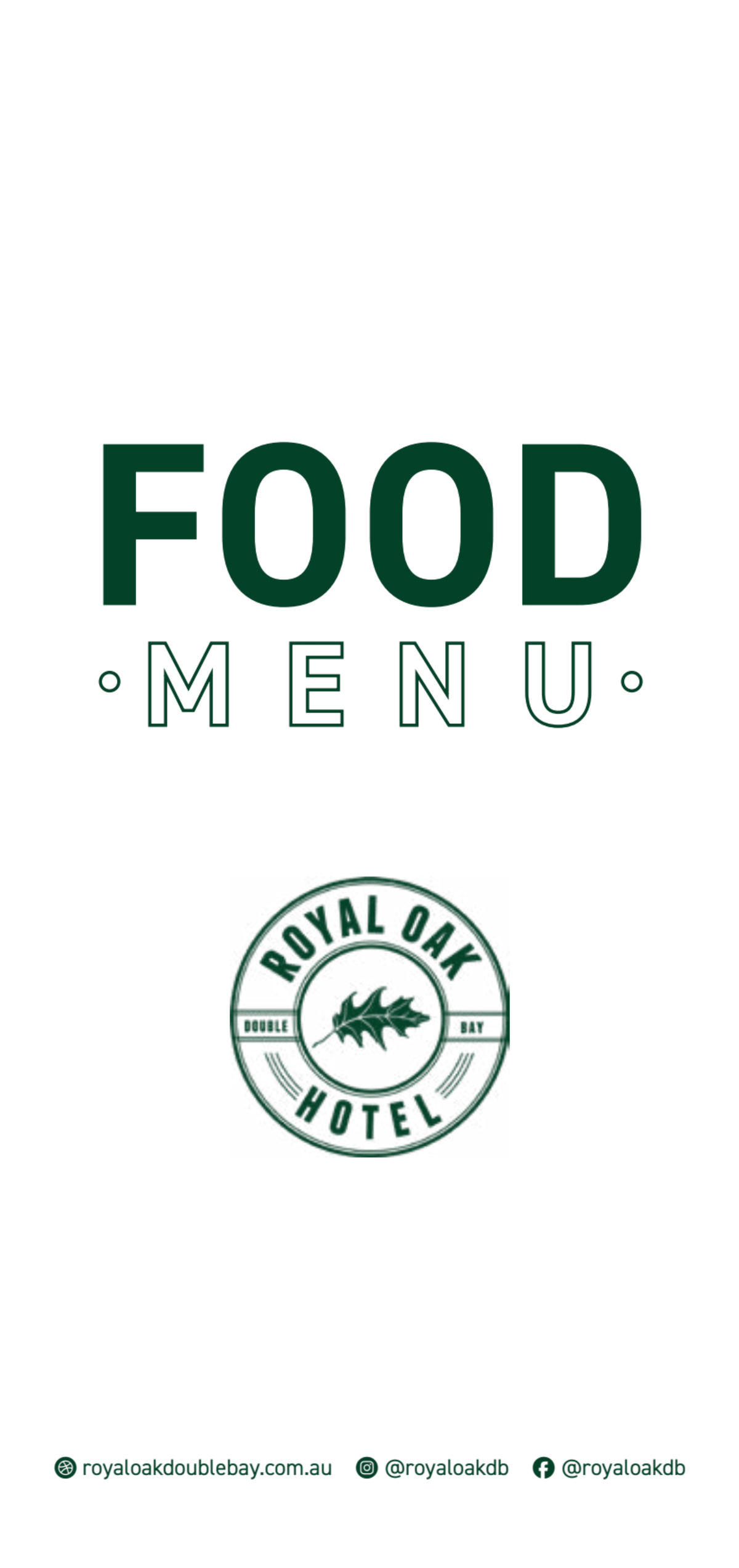 Menu 2023 Royal Oak Hotel Double Bay in Double Bay (NSW) TheFork