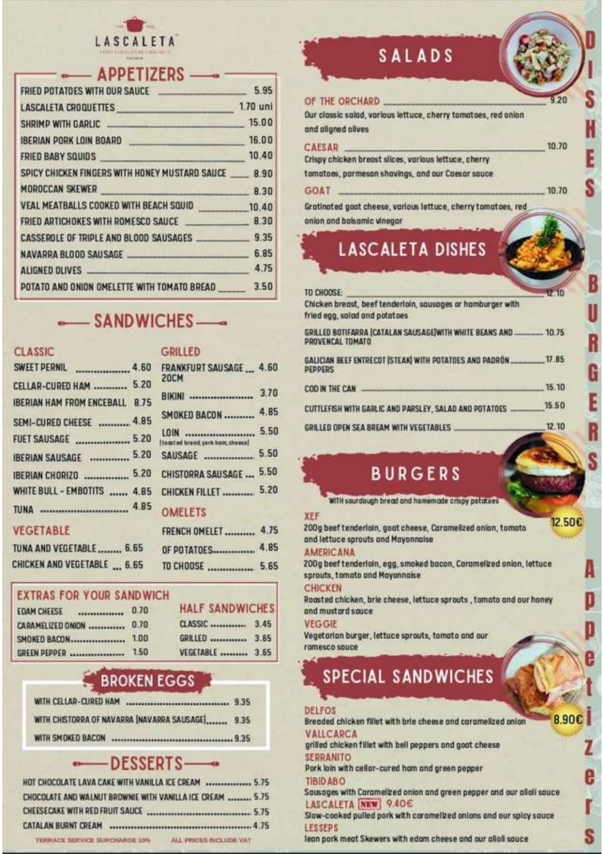 Lascaleta Restobar menu