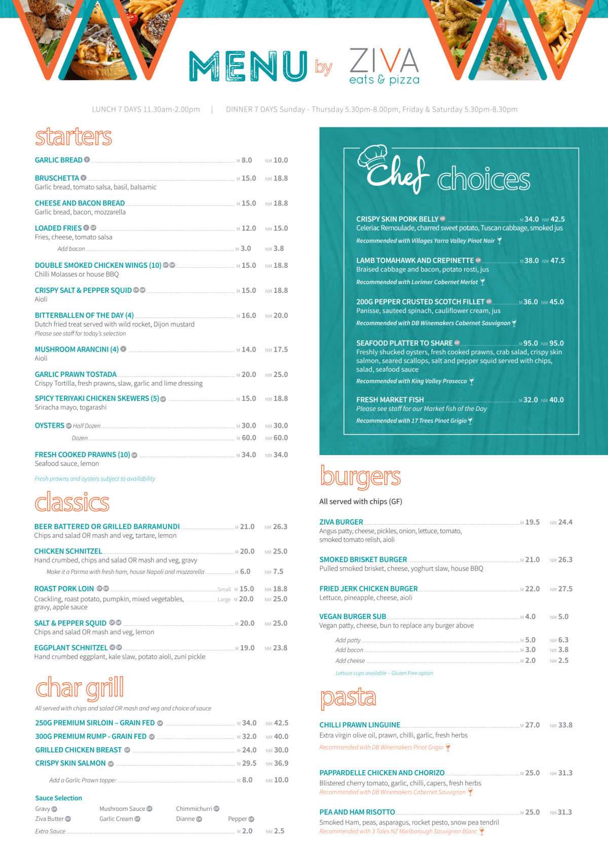 Menu 2024 Ziva Eats & Pizza in Toukley TheFork