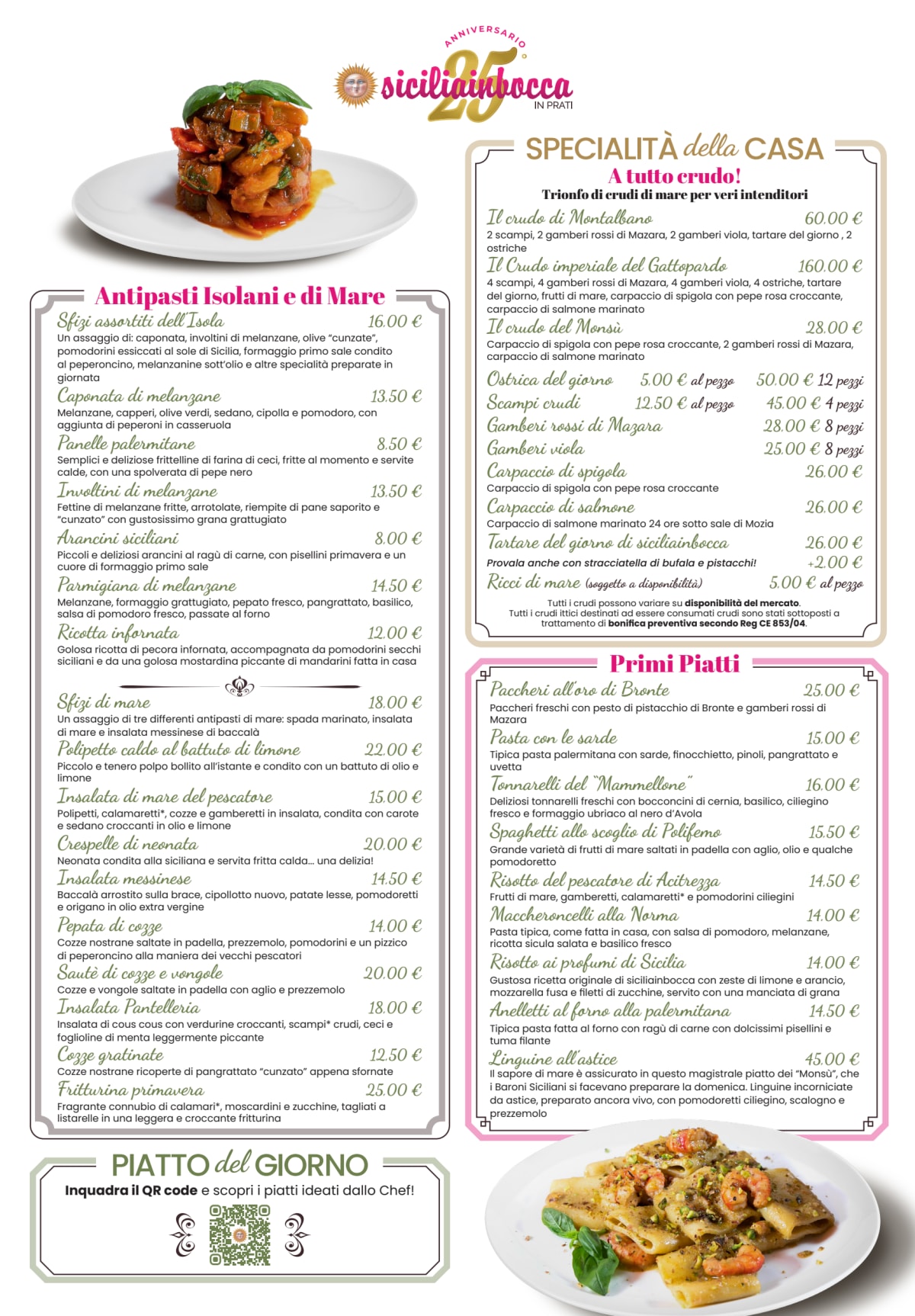 Siciliainbocca in Prati menu