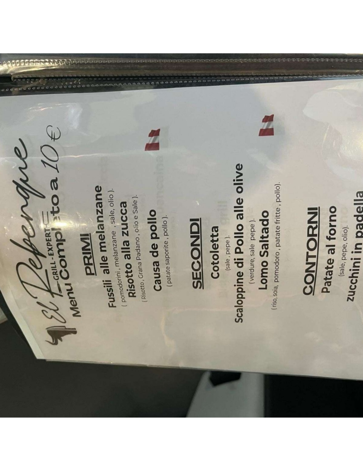 El Rebenque menu