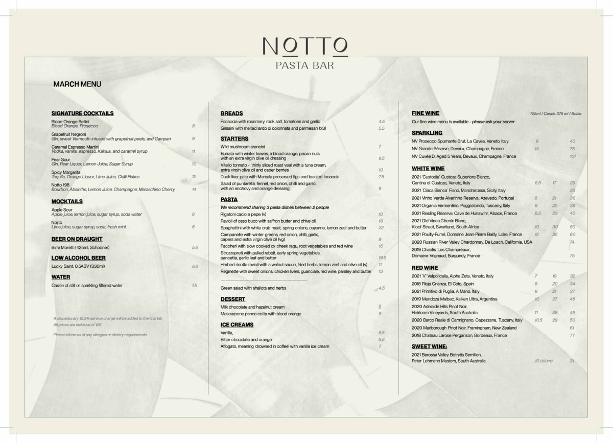Speisekarte 2024 Notto Pasta Bar In London TheFork speisekarte-2024-notto-pasta-bar-in-london-thefork