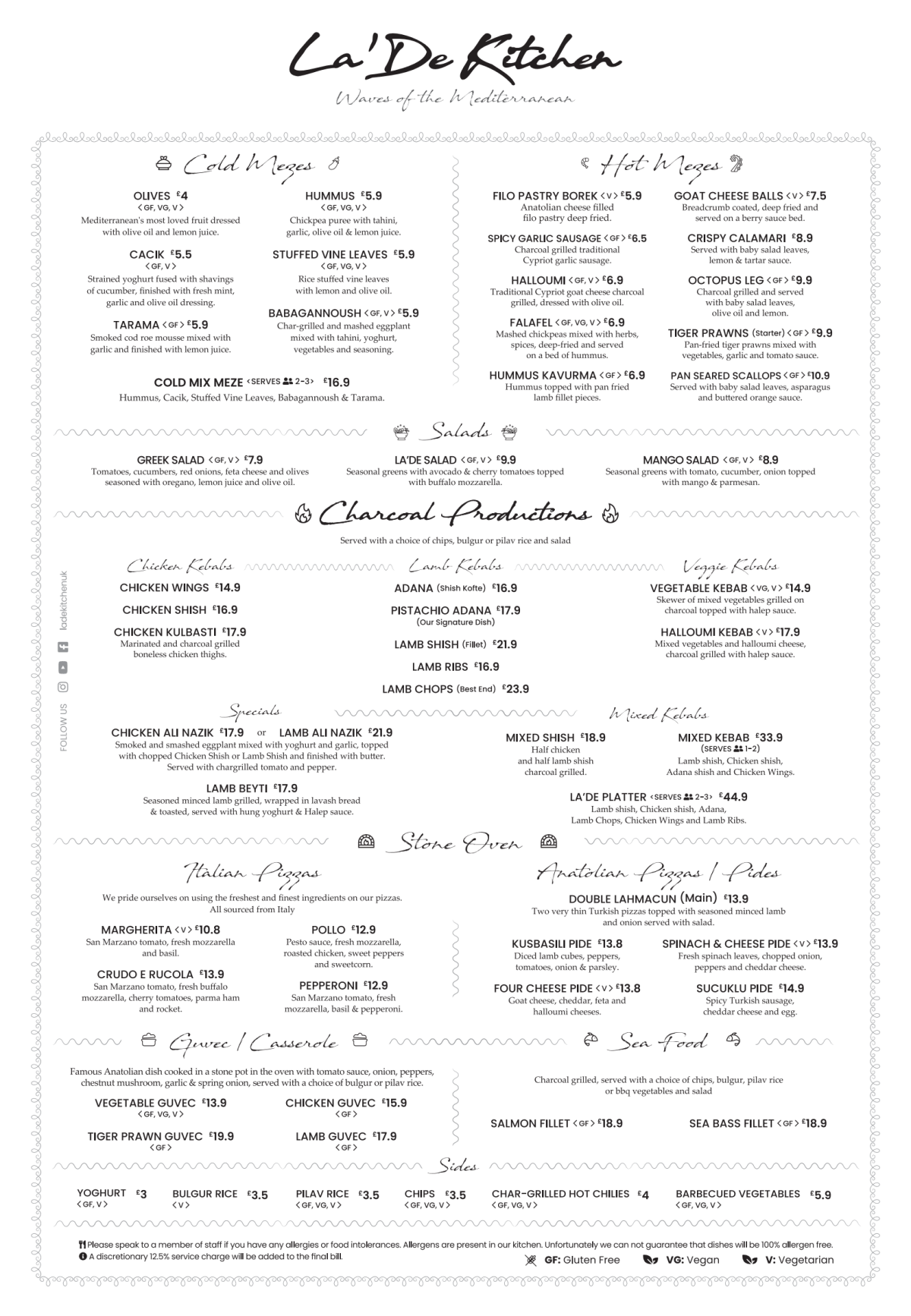 Carte et Menus 2024 La’De Kitchen Woodley à Reading TheFork