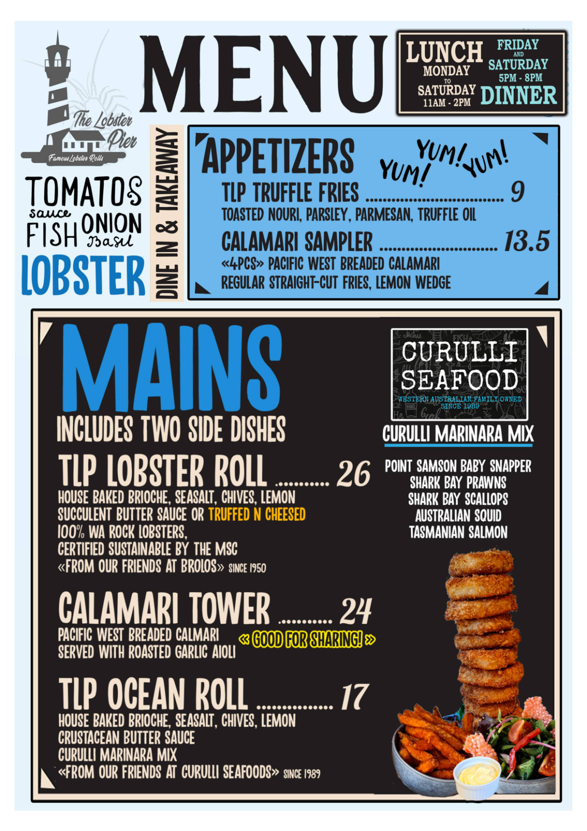 Menu 2024 The Lobster Pier em Perth (WA) TheFork
