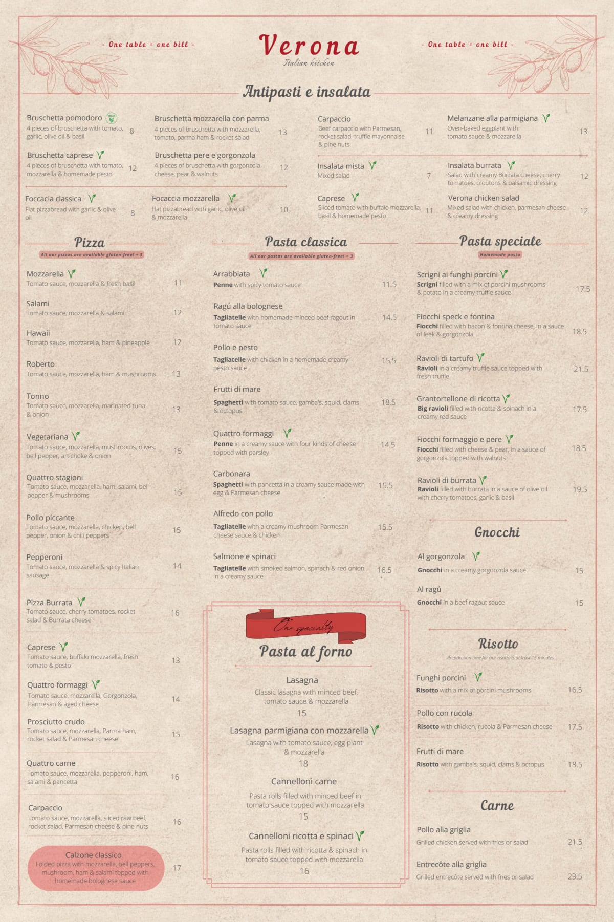 Italianos menu hot sale