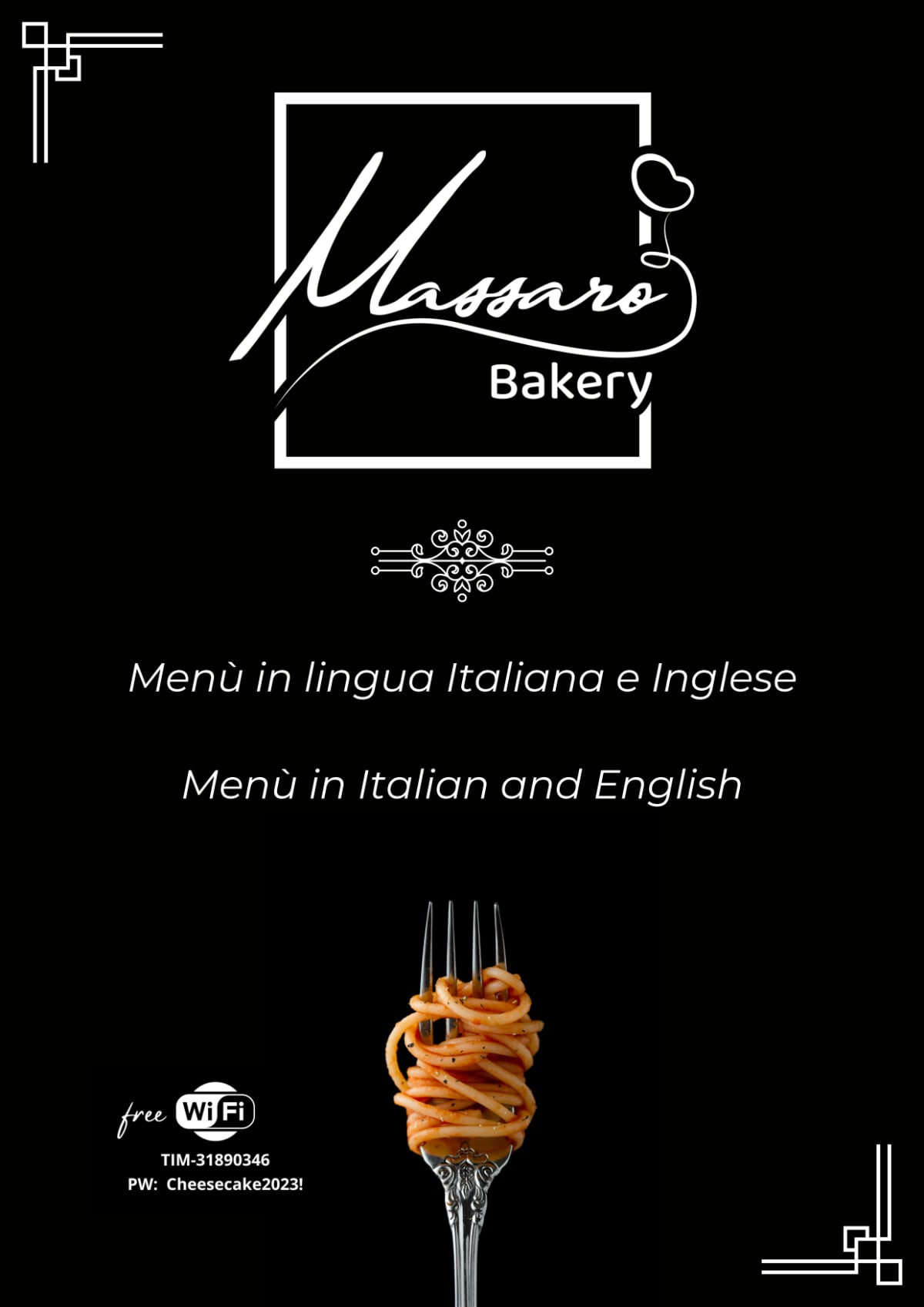 Massaro Bakery menu