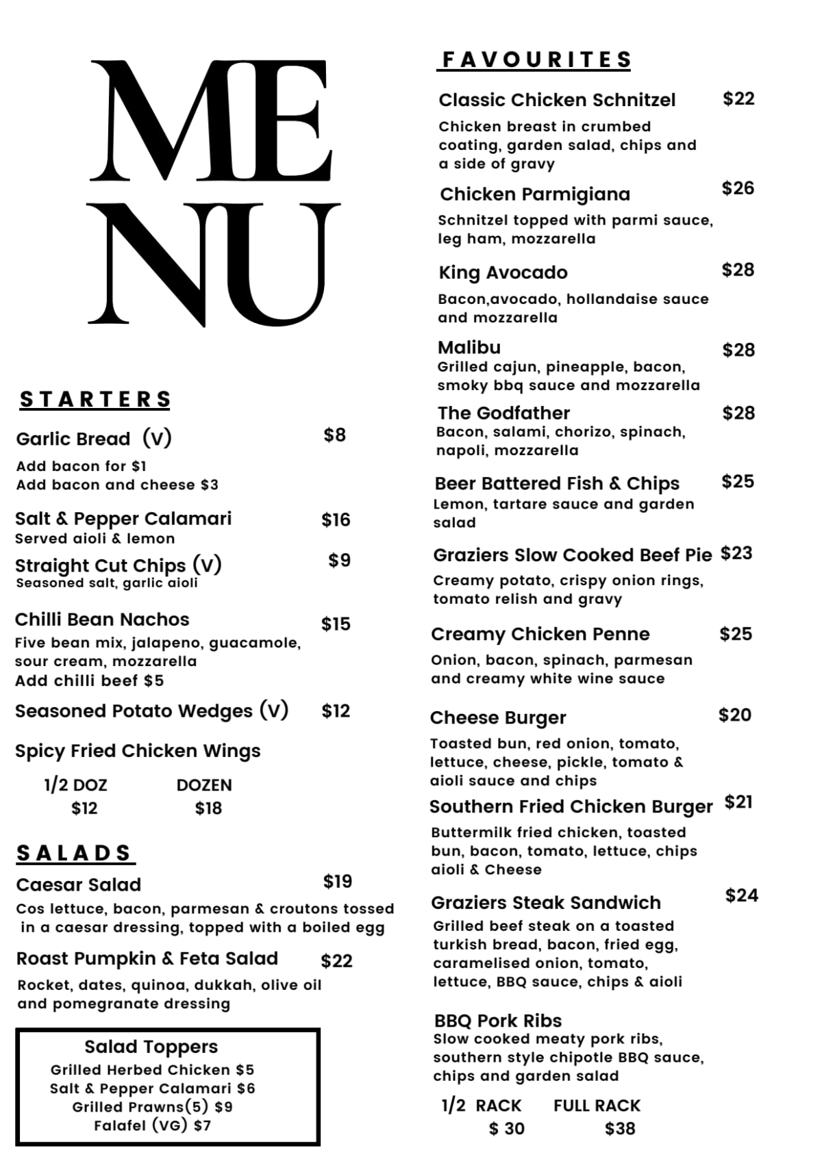 Menu 2023 Australian National Hotel in Woolloongabba (QLD) TheFork